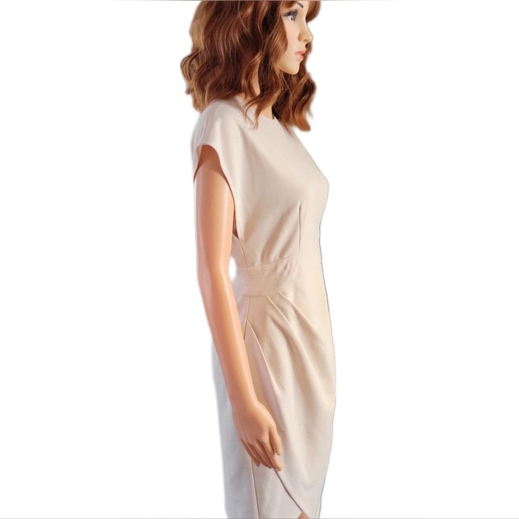 Donna Morgan Donna Morgan Cream Sleek Faux Wrap Dress Size 6 Size M / US 6-8 / IT 42-44 - 3 Thumbnail