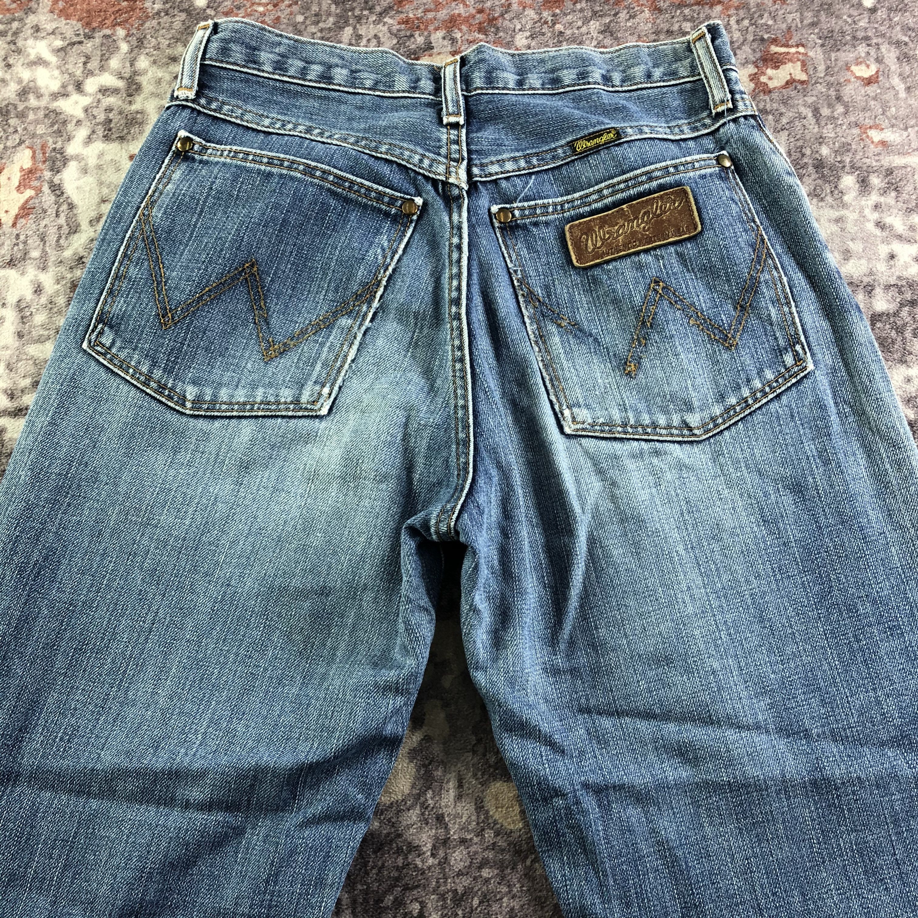 Vintage Vintage Blue Wash Wrangler Selvedge Jeans-JM3571 Size US 28 / EU 44 - 4 Thumbnail