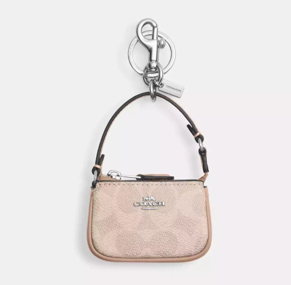 Coach NWT Coach Mini Nolita Bag Charm In Signature Canvas CX067 Size ONE SIZE - 3 Thumbnail