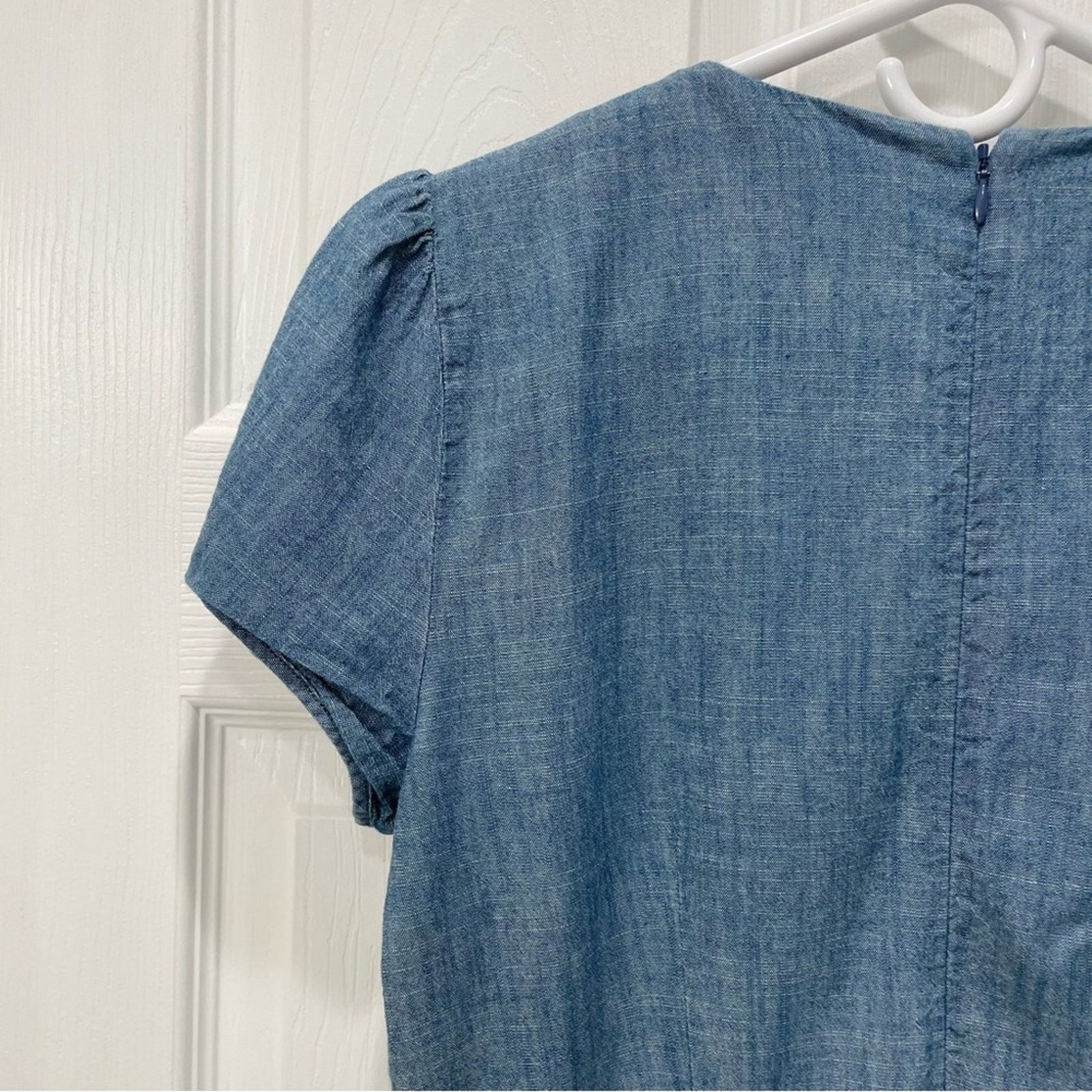 J.Crew J. Crew Chambray Faux-Wrap Dress Size M / US 6-8 / IT 42-44 - 5 Thumbnail
