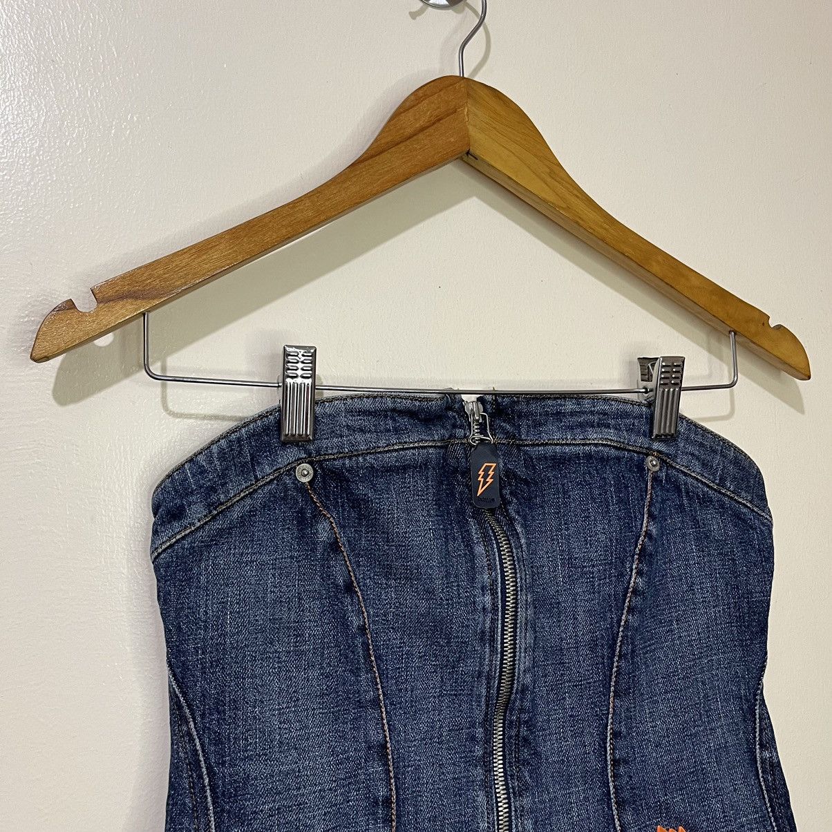 Walter Van Beirendonck W&LT Walter Van Beirendonck Strapless Denim Bustier Corset Size XS / US 0-2 / IT 36-38 - 2 Thumbnail