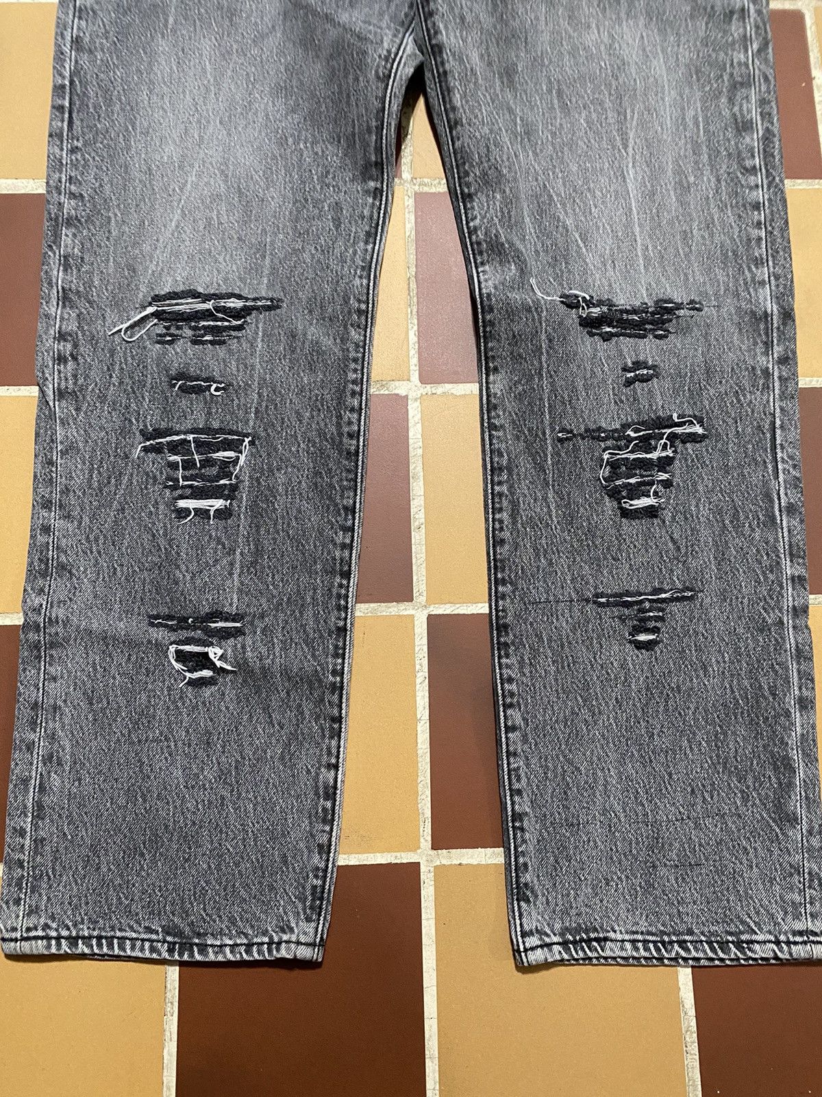 Levi's Vintage Levis 502 destressed designer black denim Size US 38 / EU 54 - 2 Thumbnail