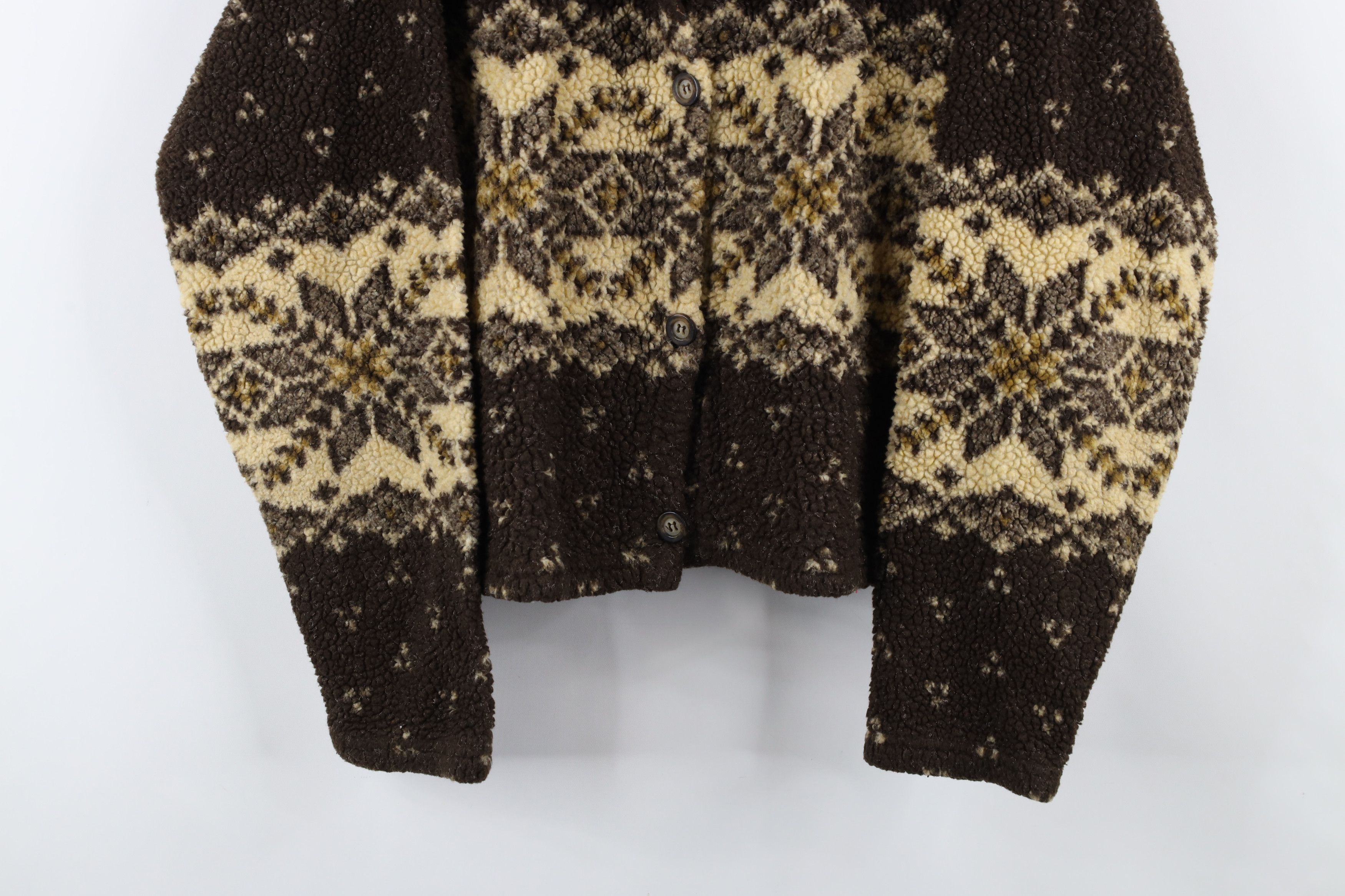 Vintage Vintage 90s Streetwear Fair Isle Deep Pile Fleece Jacket Size L / US 10 / IT 46 - 3 Thumbnail