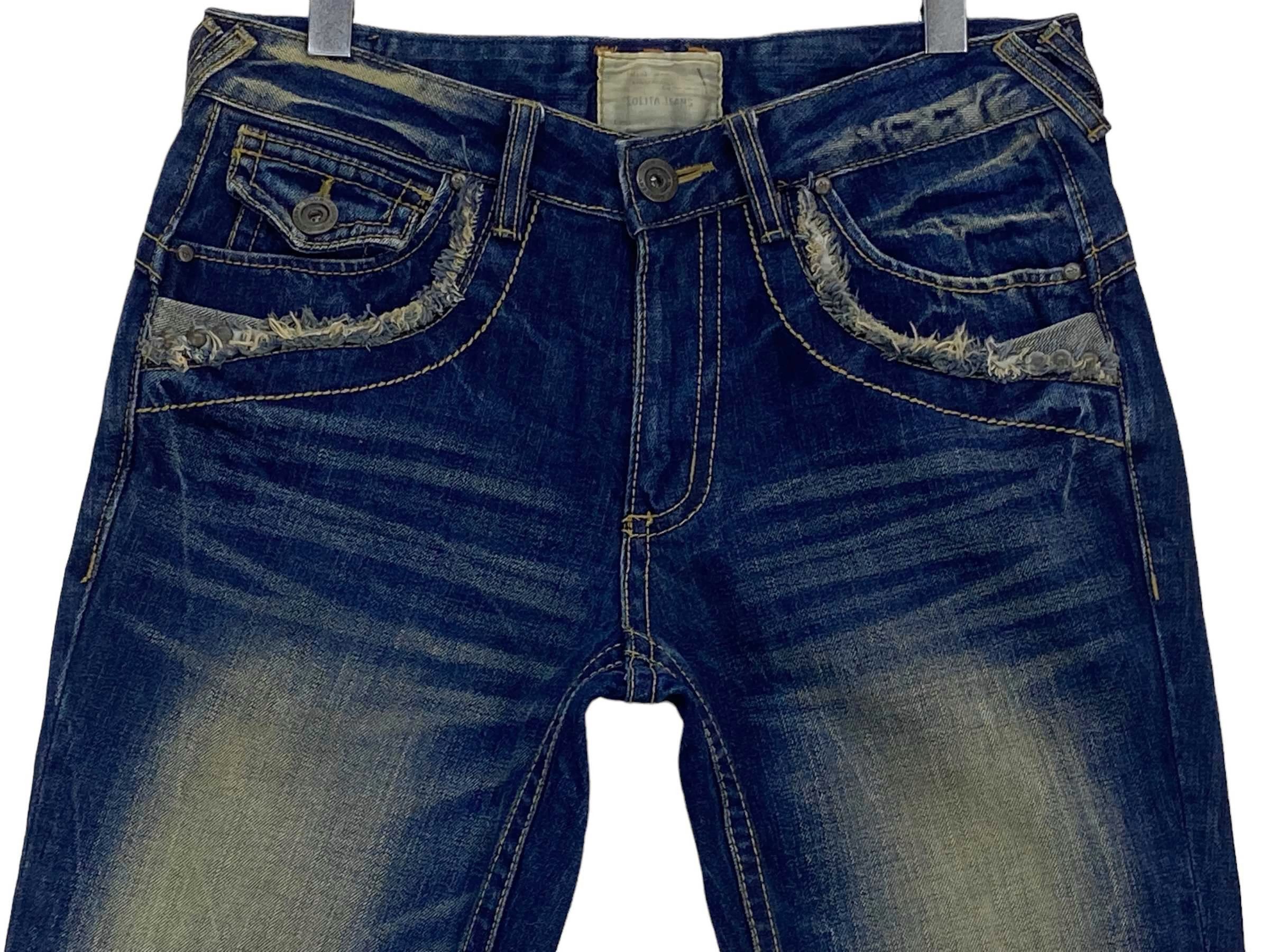 Japanese Brand Lolita Jeans Embellished Pants New Age Cowboys Size 31" - 3 Thumbnail