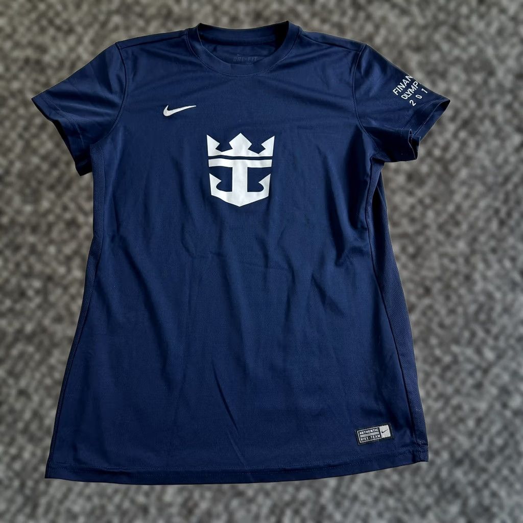 Nike Nike Shirt Womens Large Blue White Athletic Active Gym Train Graphic T-Shirt Size L / US 10 / IT 46 - 1 Thumbnail