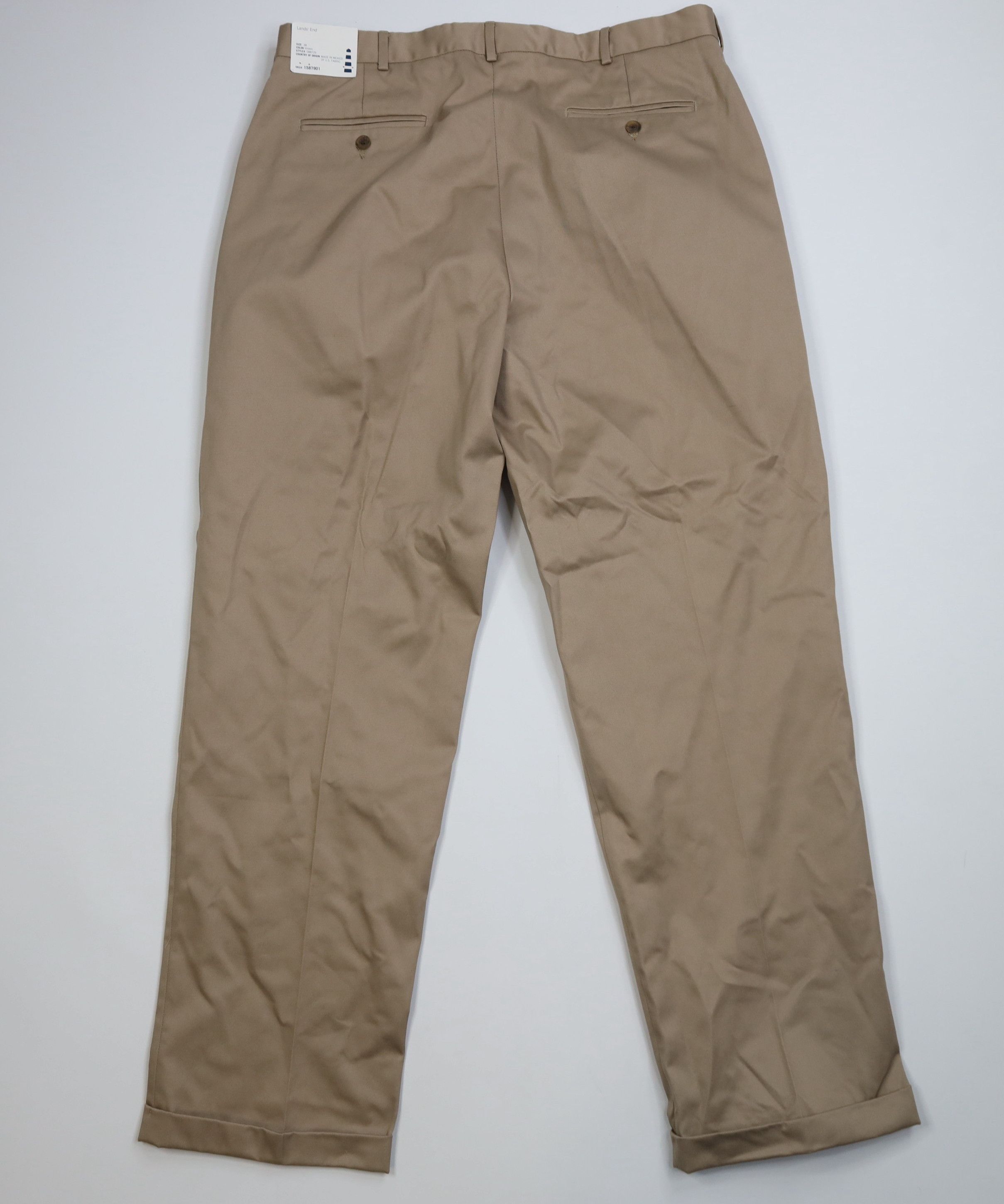 Lands' End Deadstock Vintage Y2K Lands End Wide Leg Chino Pants Beige Size US 38 / EU 54 - 8 Thumbnail