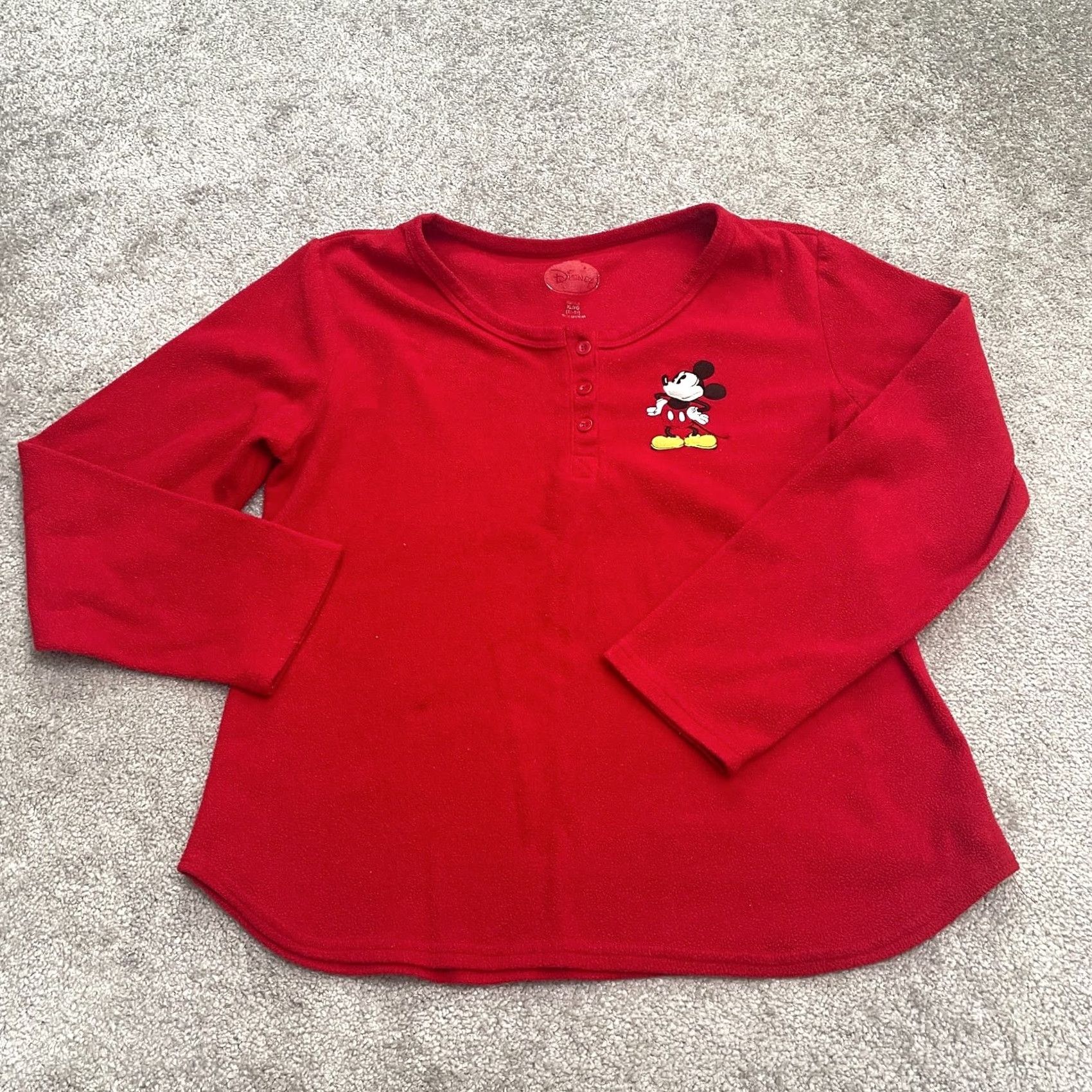 Disney Disney Mickey Mouse Sleepwear Shirt Womens XL Red Henley Long Sleeve Pajama Top Size XL / US 12-14 / IT 48-50 - 2 Thumbnail