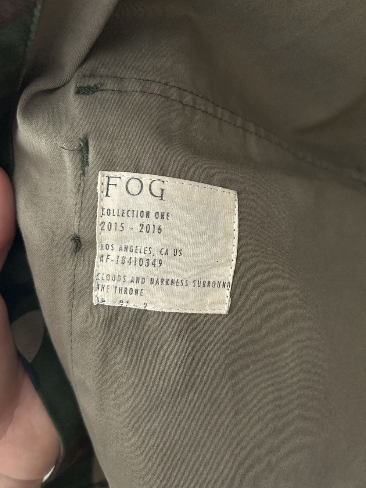 FOG × Fear of God FW15-16 Fear of God Camouflage Technical Light Jacket Size US S / EU 44-46 / 1 - 4 Thumbnail