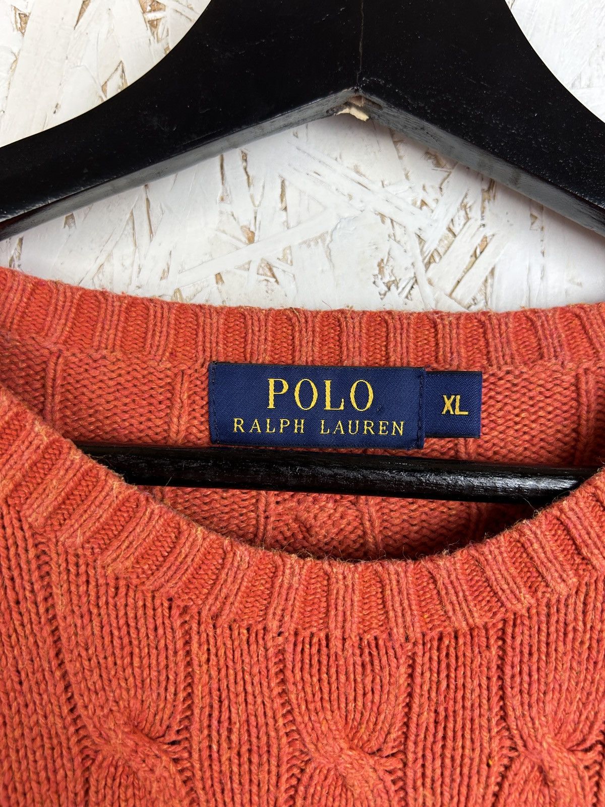 Polo Ralph Lauren Polo By Ralph Lauren 100% Silk Cable Knit Sweater In Orange Size US XL / EU 56 / 4 - 8 Thumbnail