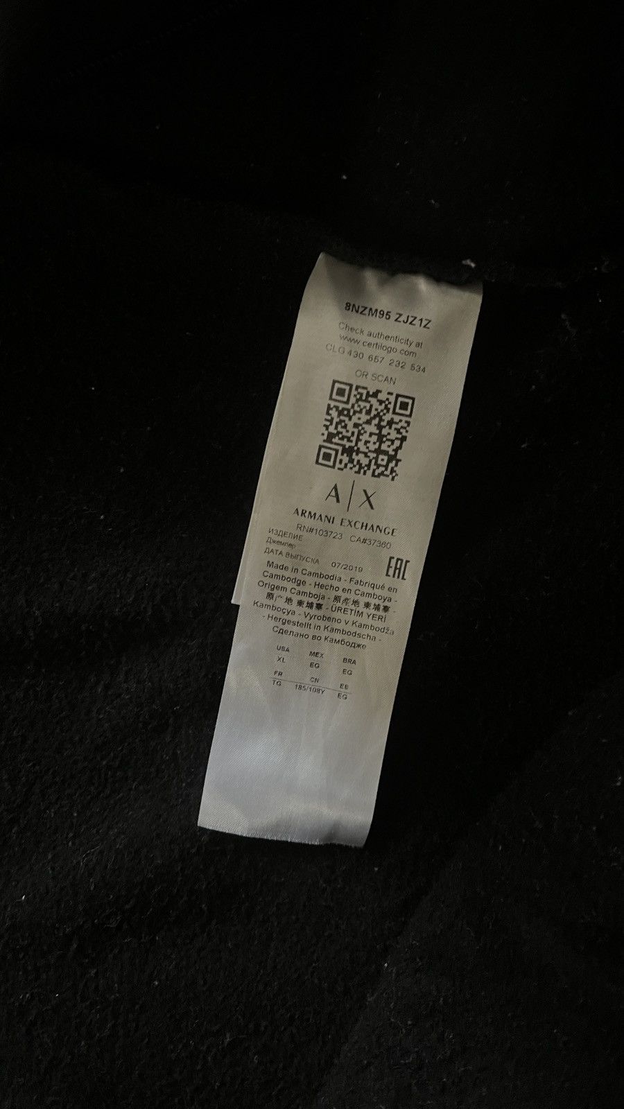 Armani × Armani Exchange Black Armani Exchange Hoodie Size US XL / EU 56 / 4 - 4 Thumbnail