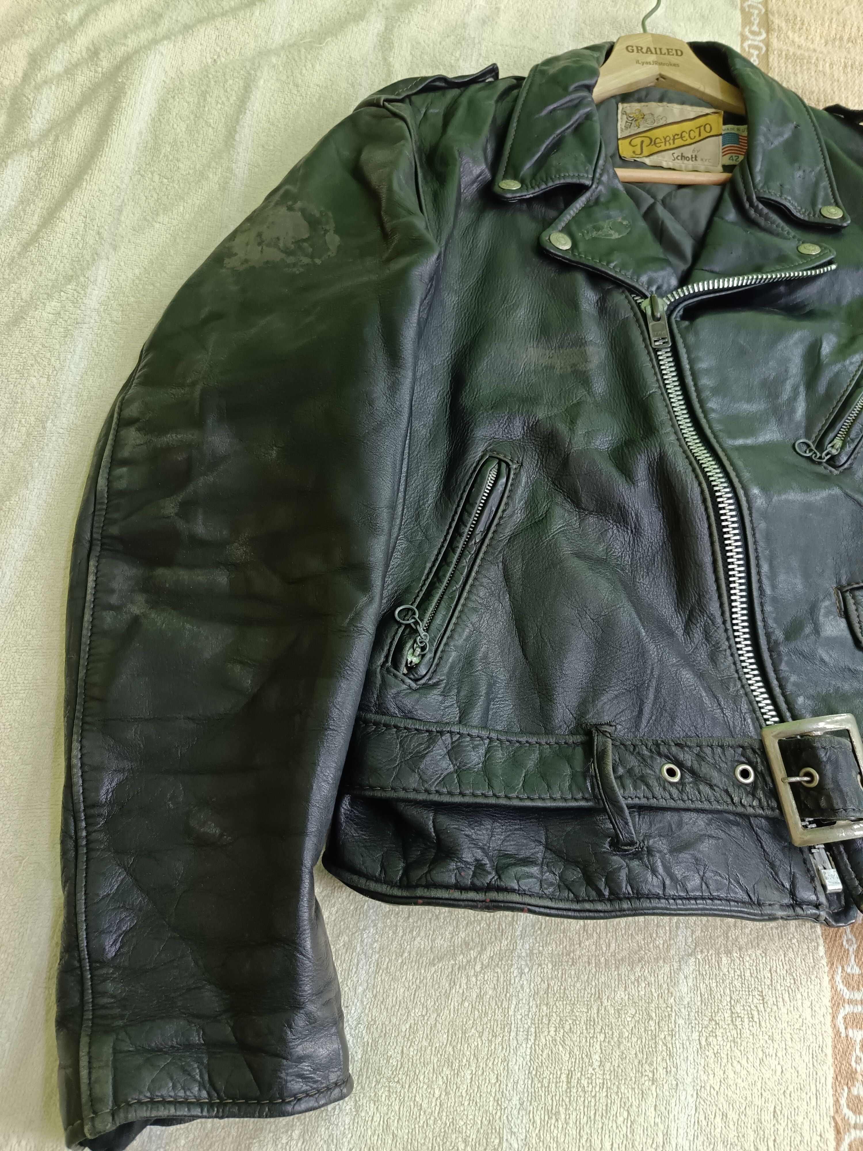 Schott × Vintage 80's Perfecto Schott Biker Leather Jacket Rare Size US M / EU 48-50 / 2 - 3 Thumbnail