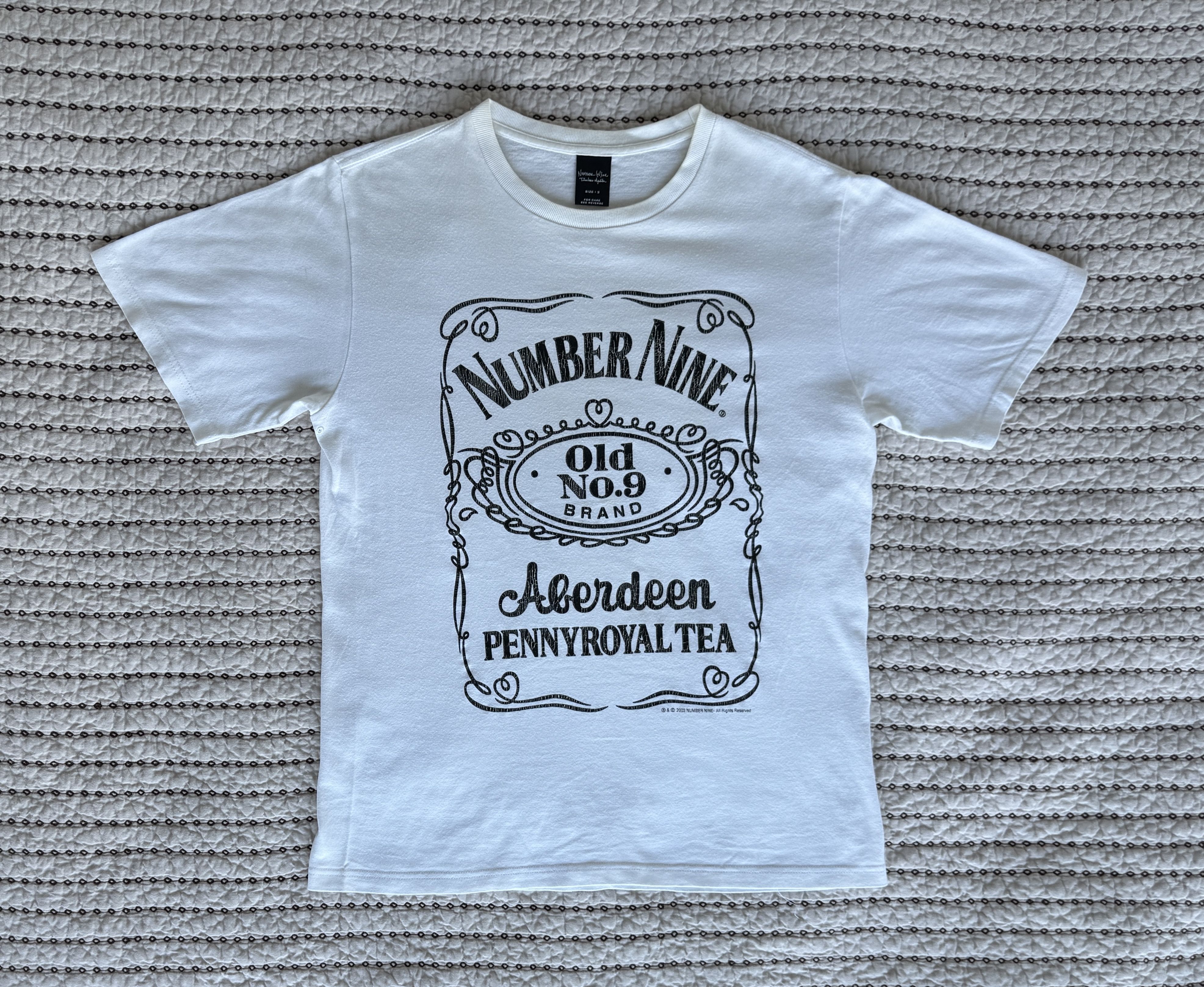 Number (N)ine NUMBER (N)INE PENNYROYAL TEA JACK DANIELS T-SHIRT WHITE SZ 3 Size US L / EU 52-54 / 3 - 1 Thumbnail