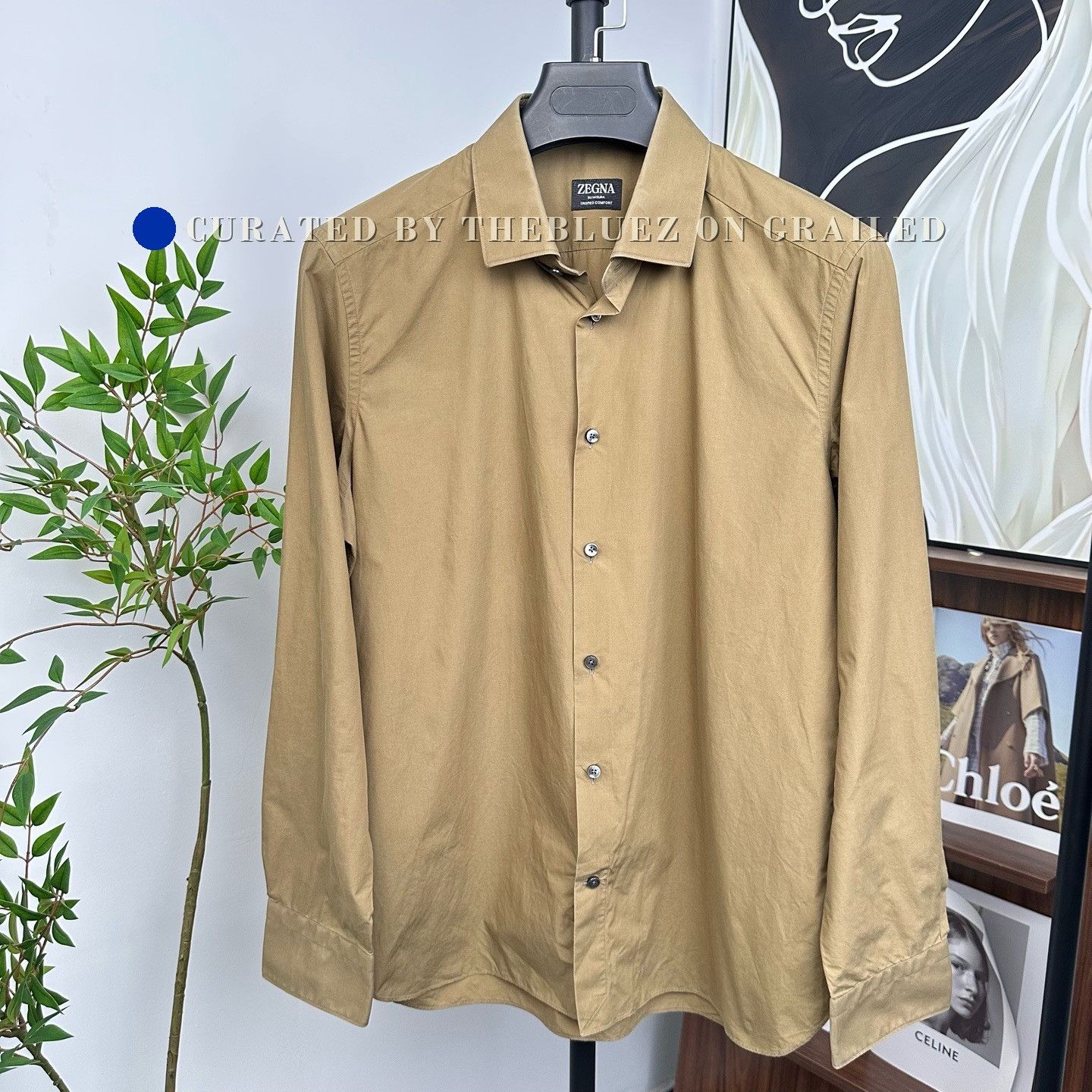 Ermenegildo Zegna Zegna Military Green Shirt Size 41 Size US M / EU 48-50 / 2 - 1 Thumbnail