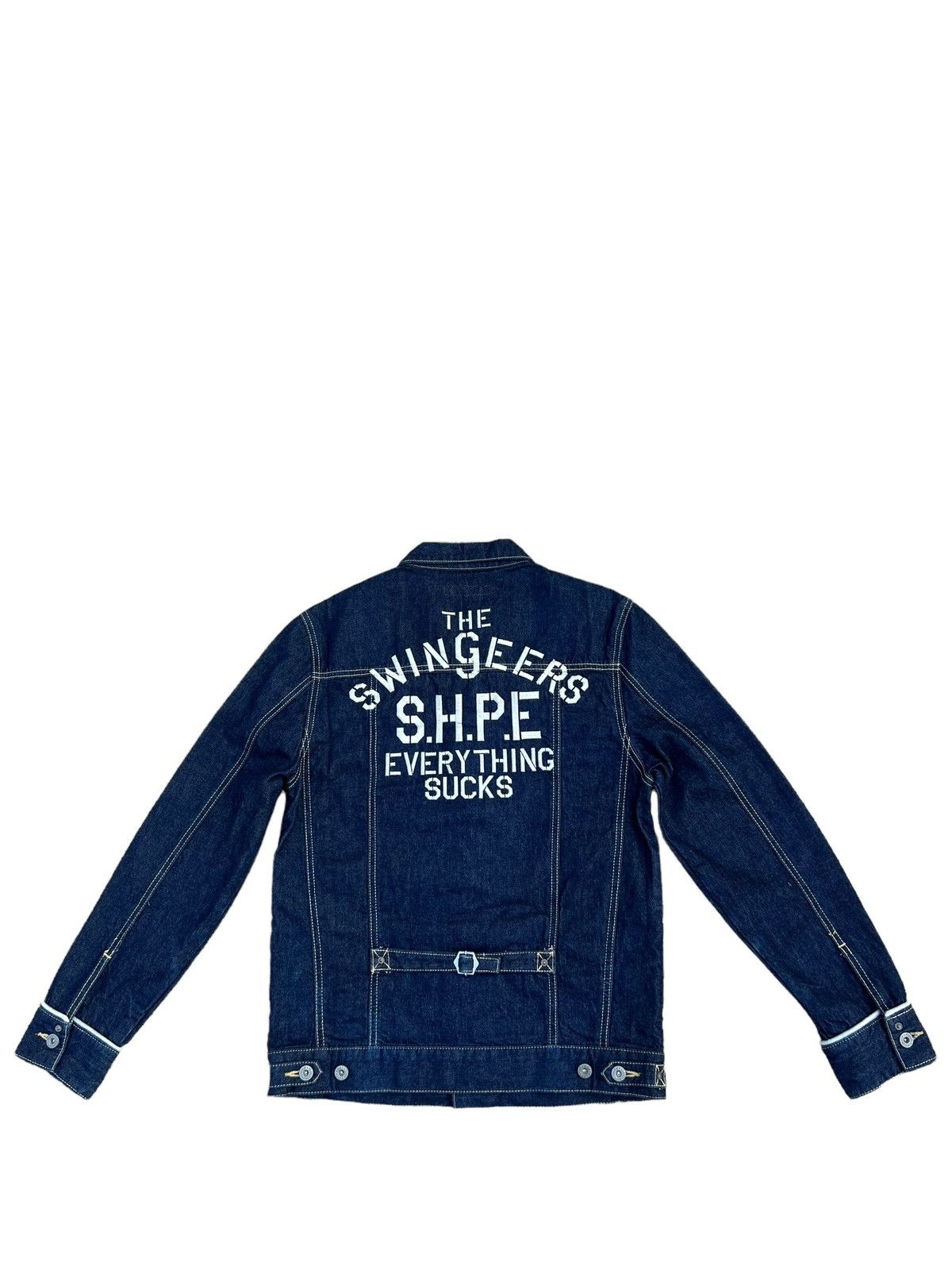 SHAREEF SHAPEL Japan The SWINGEERS Embroidery Denim Trucker Jacket Size US M / EU 48-50 / 2 - 1 Thumbnail