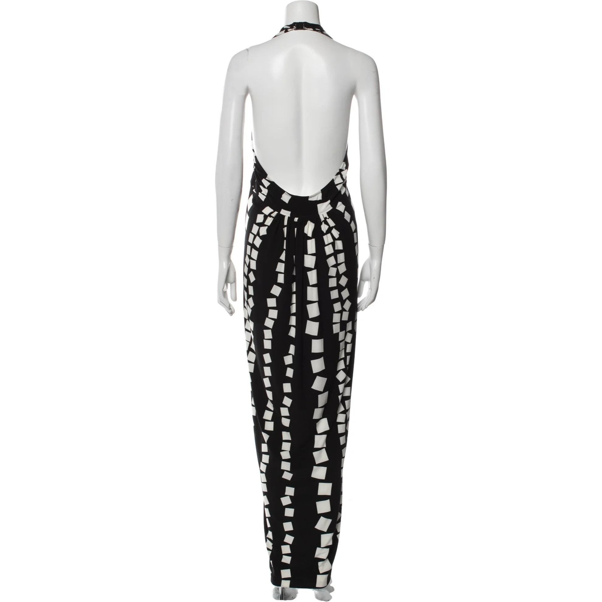 Other Kamali Kulture Black & White Geometric Print Halter Maxi Dre Size M / US 6-8 / IT 42-44 - 3 Thumbnail