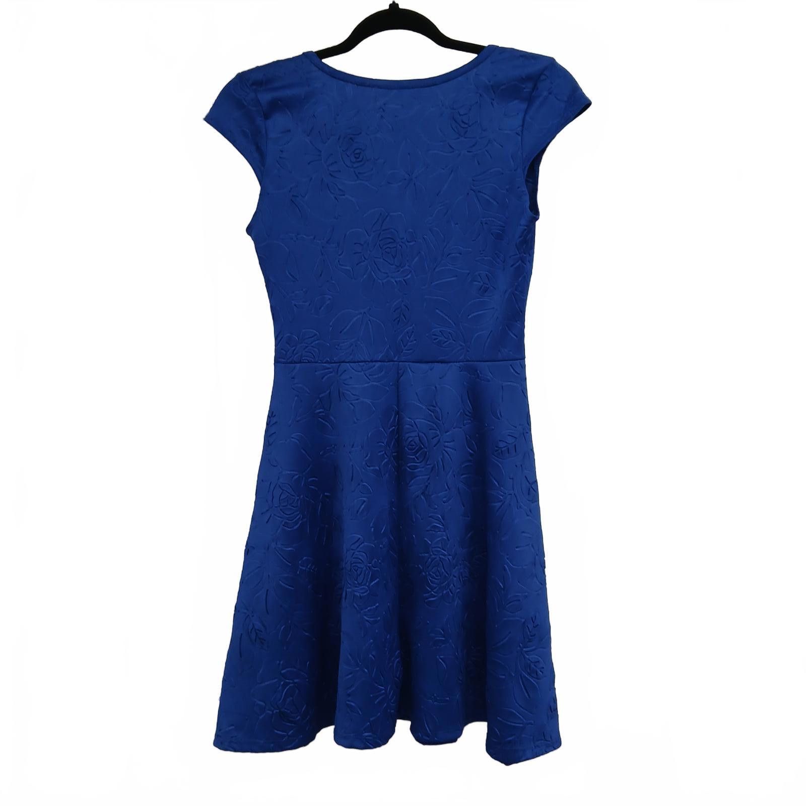 One Piece Pinc Medium Electric Blue Embossed Dress Size M / US 6-8 / IT 42-44 - 5 Thumbnail