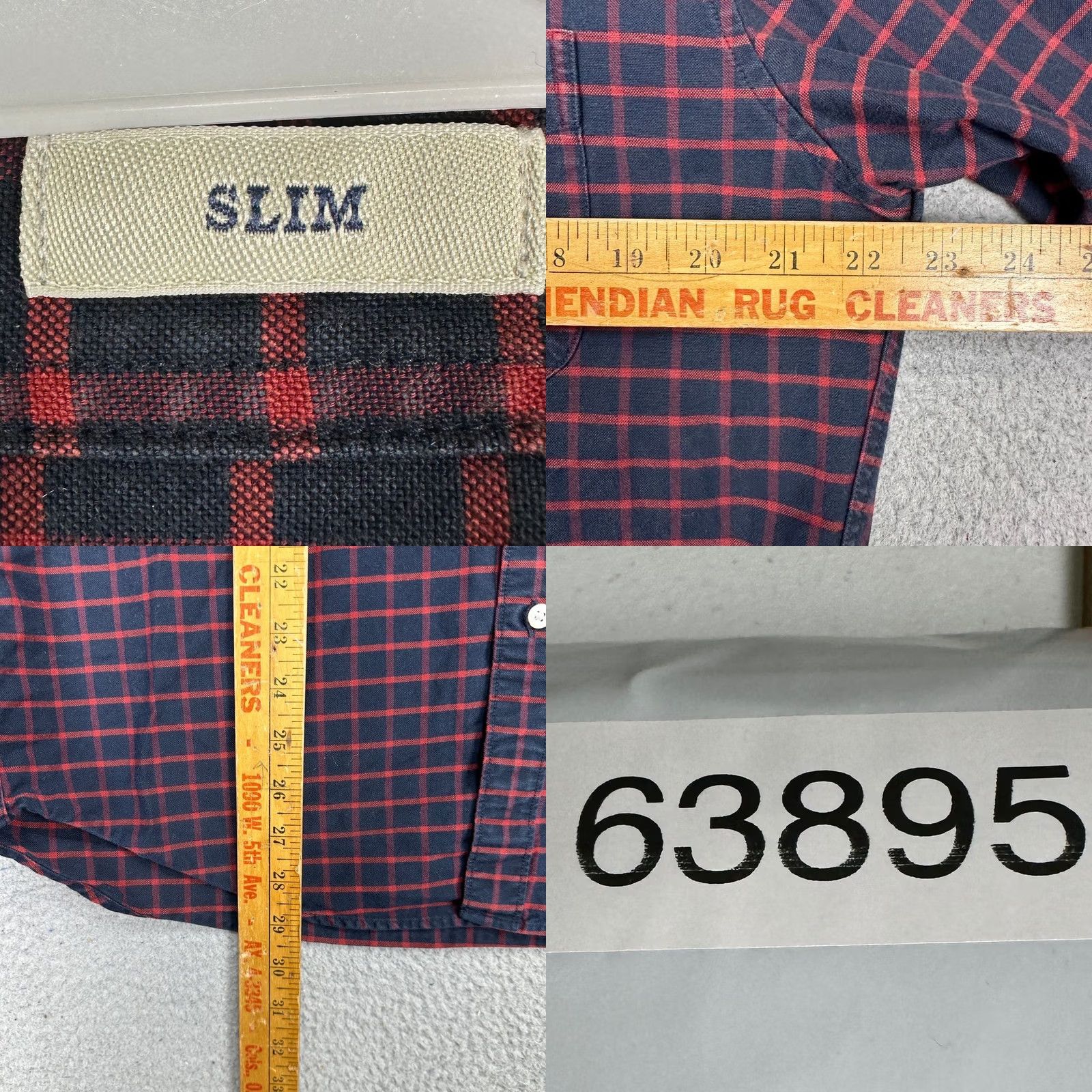 J.Crew J.CREW Button-Down Shirt Mens Large Navy Red Plaid Pima Cotton Slim Fit Size US L / EU 52-54 / 3 - 8 Thumbnail