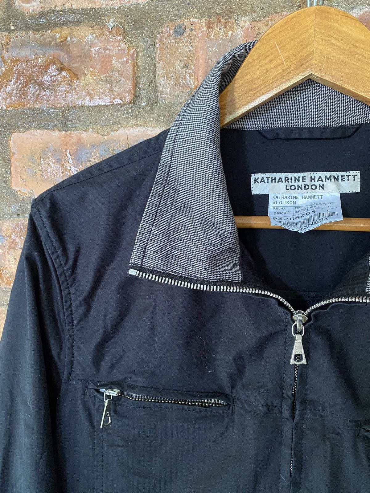 Katharine Hamnett London 2000s Hamnett Black Zipper parka jacket Size US M / EU 48-50 / 2 - 6 Thumbnail