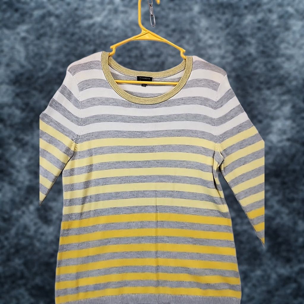 Talbots Talbots Sweater Stripe 3/4 Sleeves Crew Neck Multicolor Knit All Seasons Ladies M Regular Size M / US 6-8 / IT 42-44 - 1 Thumbnail