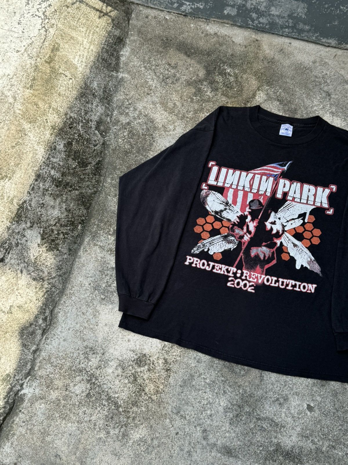 image of Band Tees x Delta Linkin Park Projekt Revolution 2002 Long Sleeve in Black, Men's (Size XL)