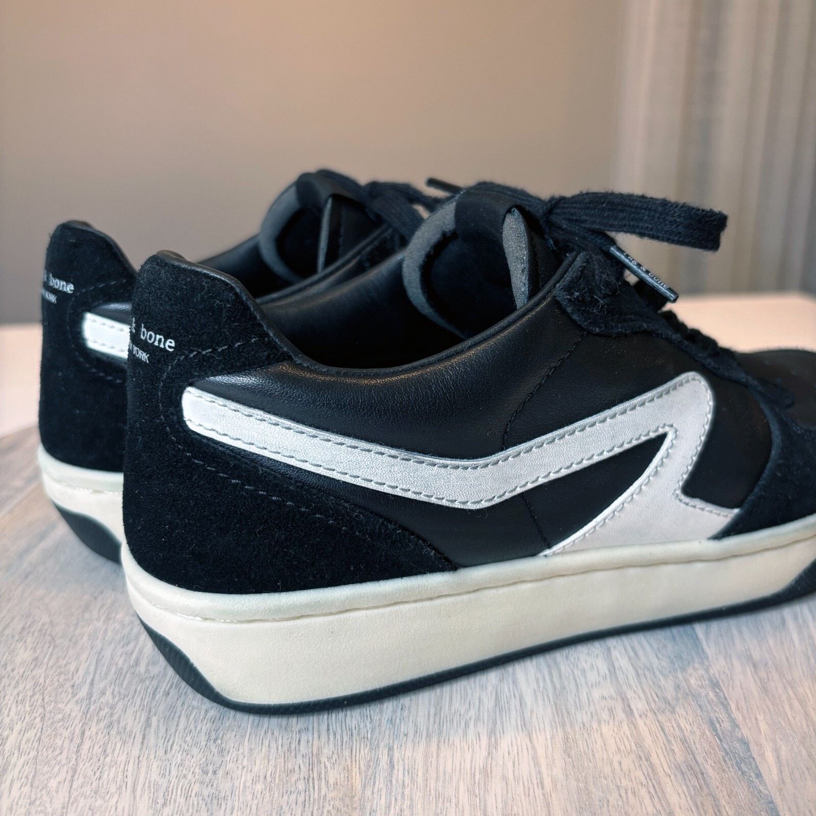 Rag & Bone Rag & Bone Retro Court Black White Sneakers EU Sz 37 US Sz 7 Size US 7 / IT 37 - 4 Thumbnail