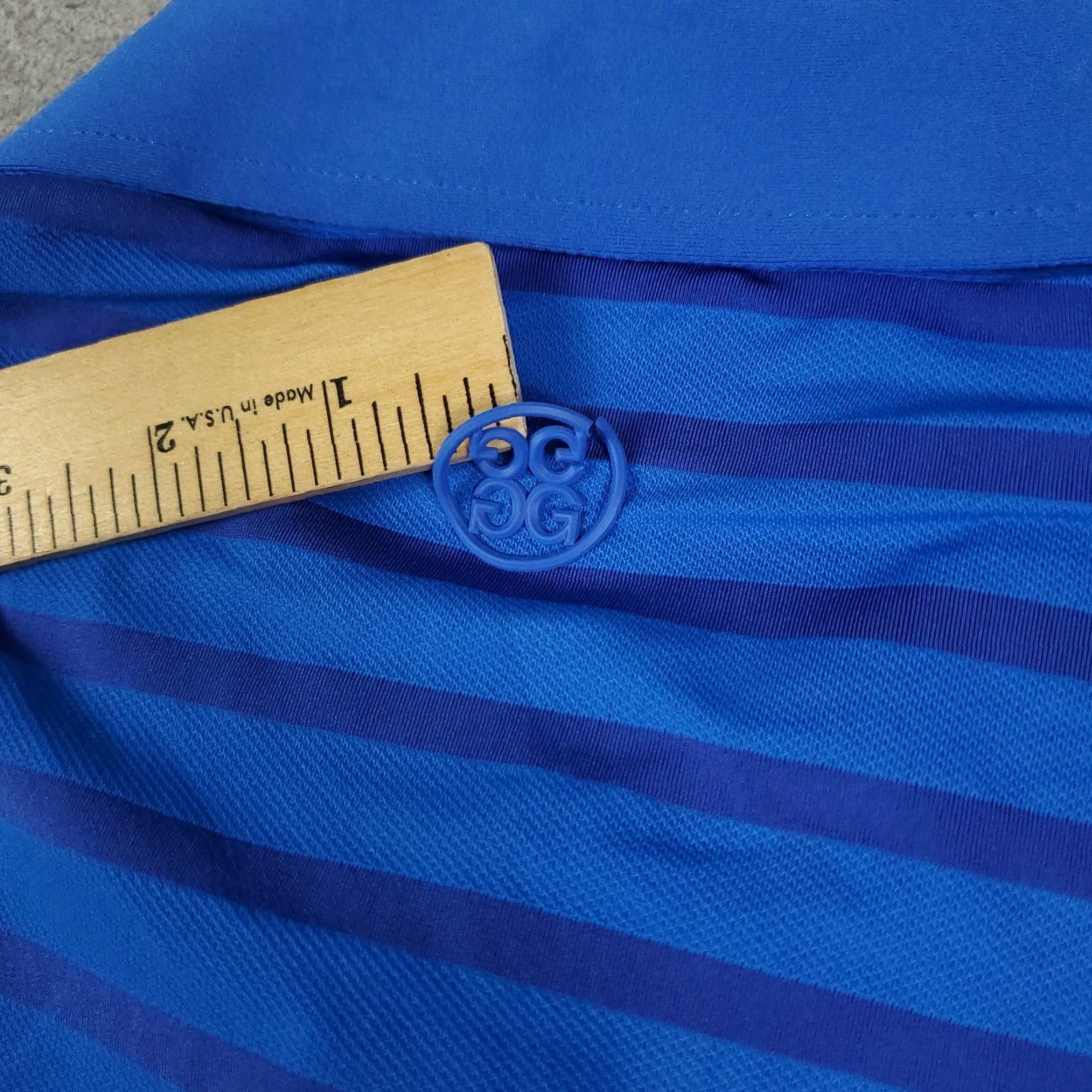 G/FORE G/FORE Polo Shirt Mens L Blue Striped Shirt Polo Short Sleeve Distressed Logo Back Peeling Vintage: No Size US L / EU 52-54 / 3 - 7 Thumbnail
