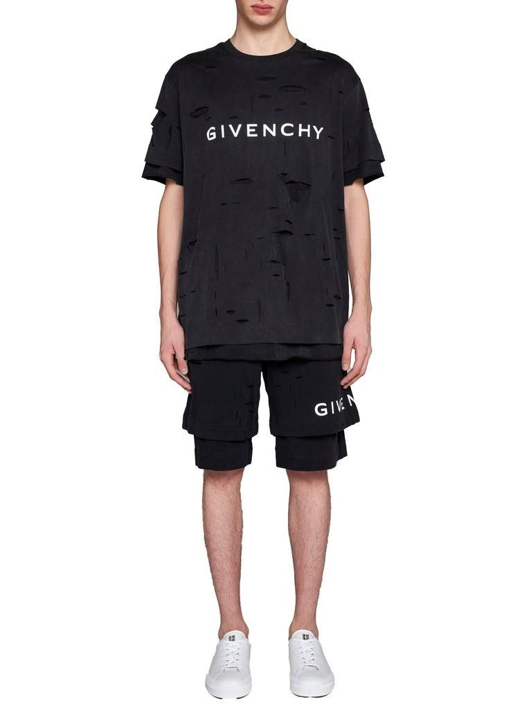 Givenchy Washed Black Double Layer Cut-Out Oversized T-Shirt Size US XXL / EU 58 / 5 - 3 Thumbnail