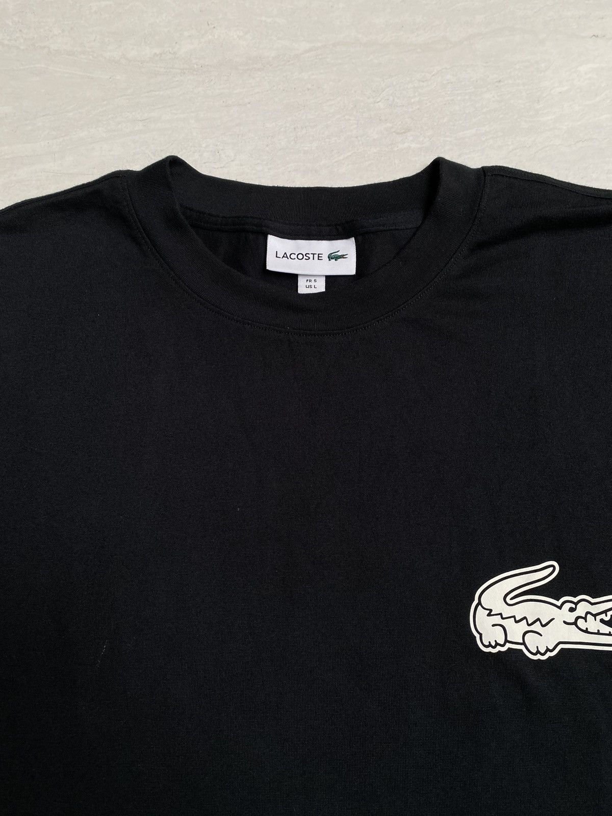 Lacoste LACOSTE Black Logo Oversize Boxy T-shirt Size US L / EU 52-54 / 3 - 4 Thumbnail