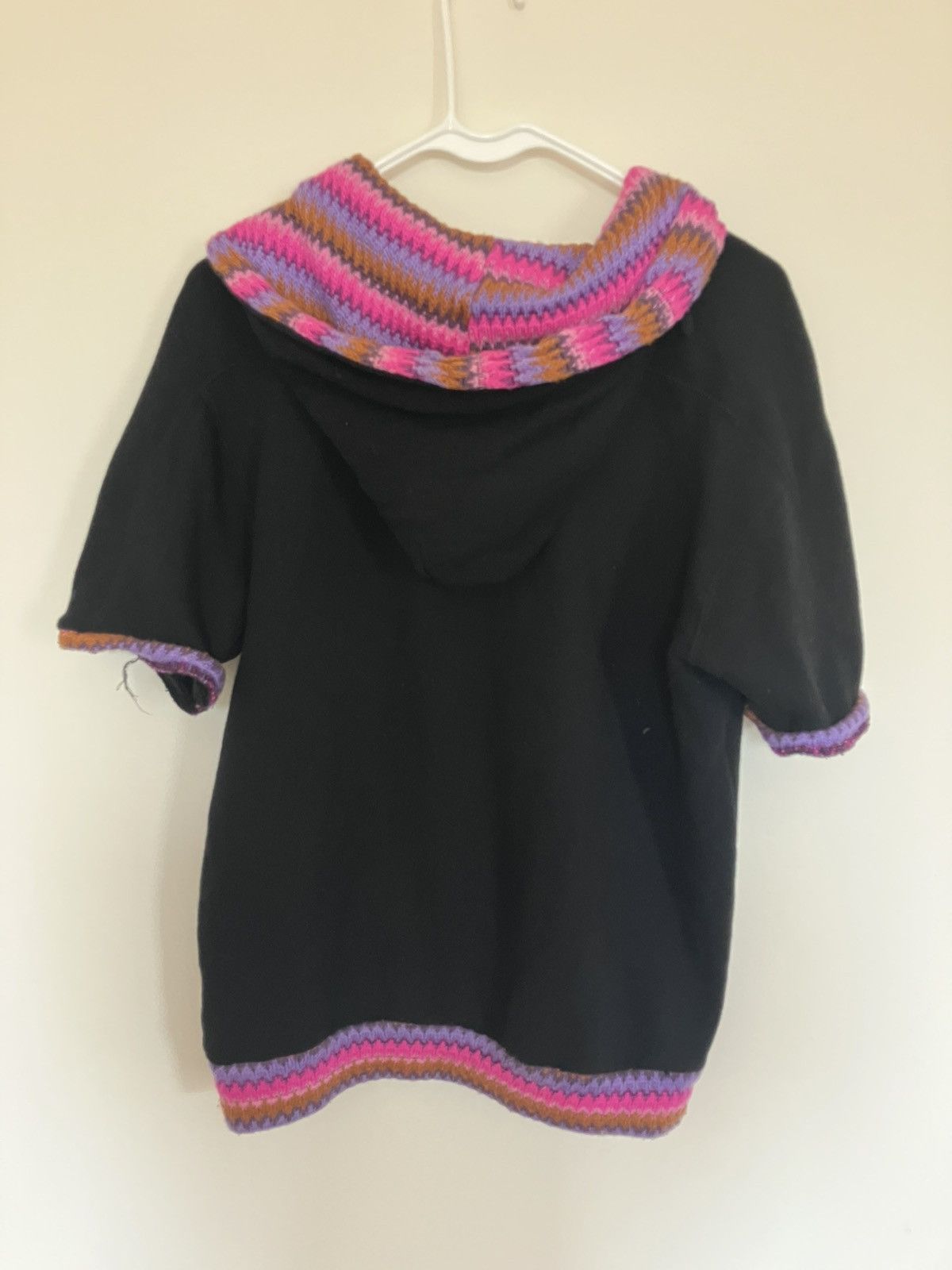 PPFM PPFM Short-Sleeve Knit Hoodie w Pink/Purple Striped Lining Size US M / EU 48-50 / 2 - 2 Thumbnail