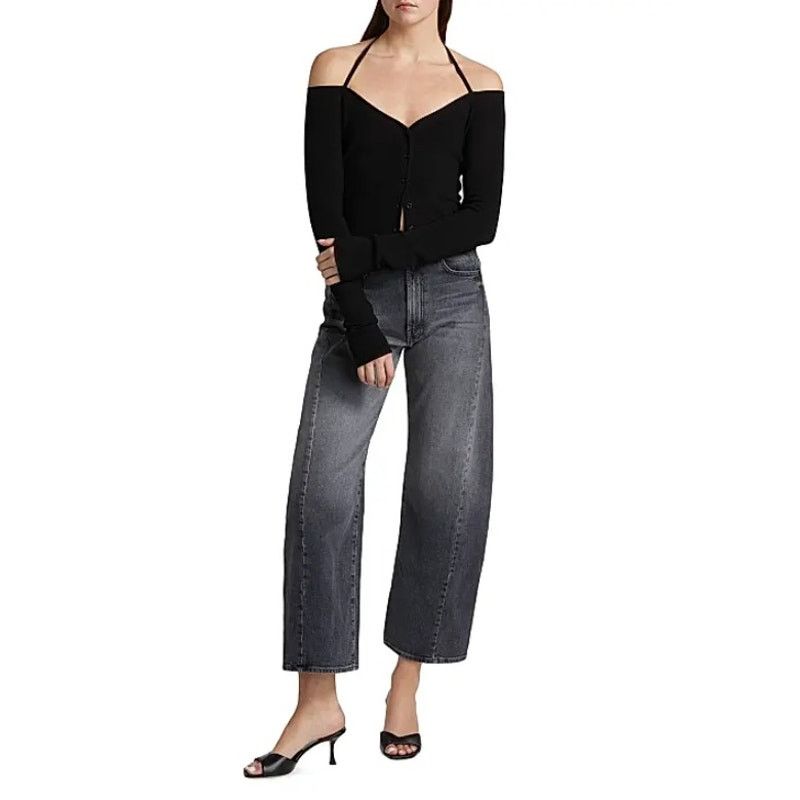 Good American Good American Women Black Off-the-Shoulder Halter Top Size M Size M / US 6-8 / IT 42-44 - 5 Thumbnail