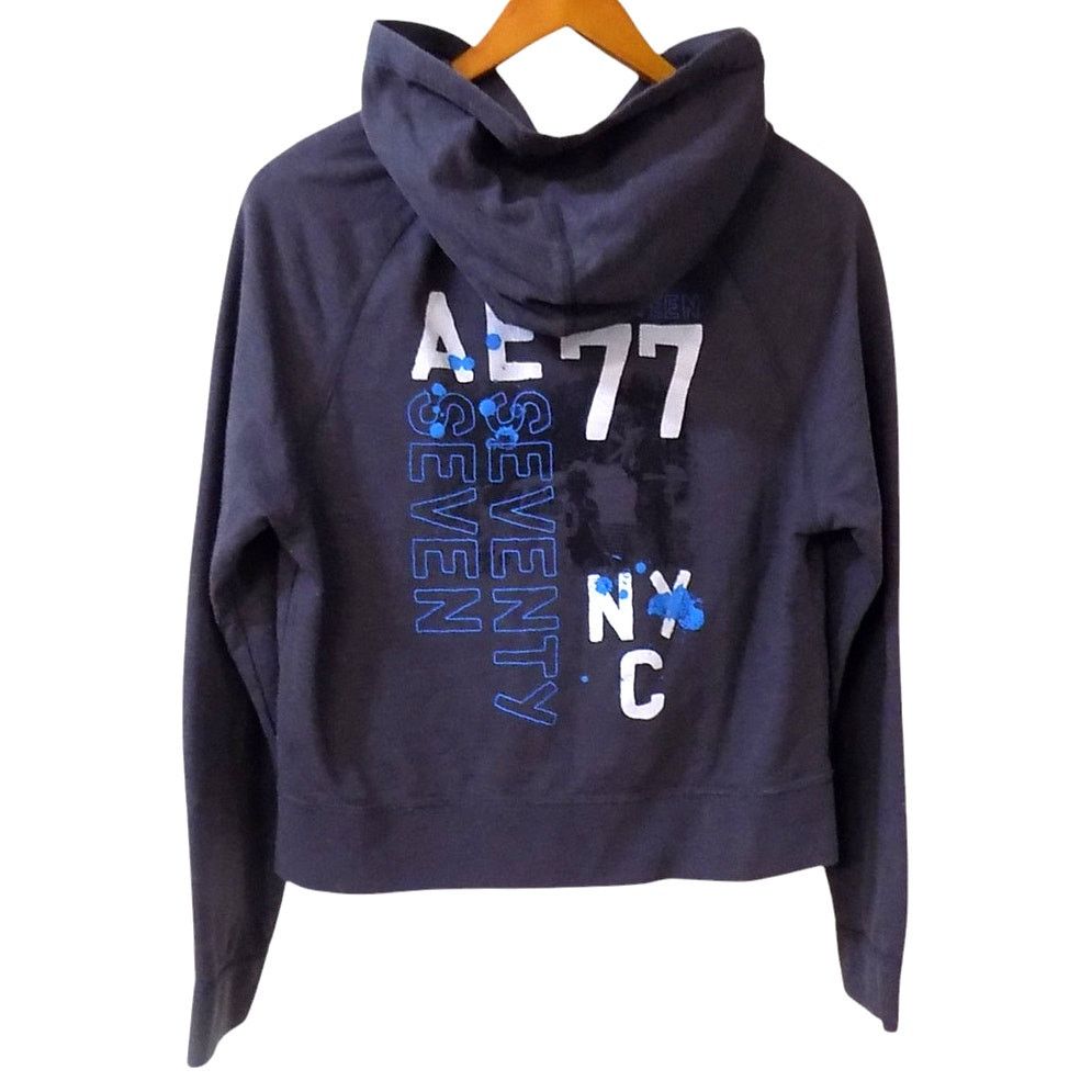 American Eagle Outfitters American Eagle Hoodie Women Medium Gray Full Zip School Size M / US 6-8 / IT 42-44 - 2 Thumbnail