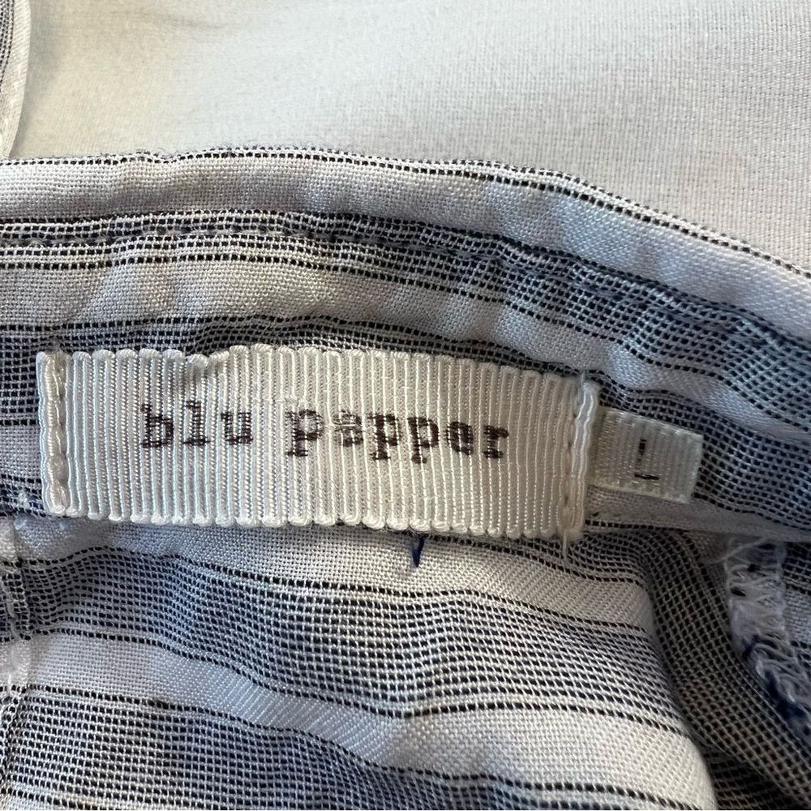 Other Blu Pepper Women's Large Blouse Grey Button Up Long Sleeve Size L / US 10 / IT 46 - 6 Thumbnail