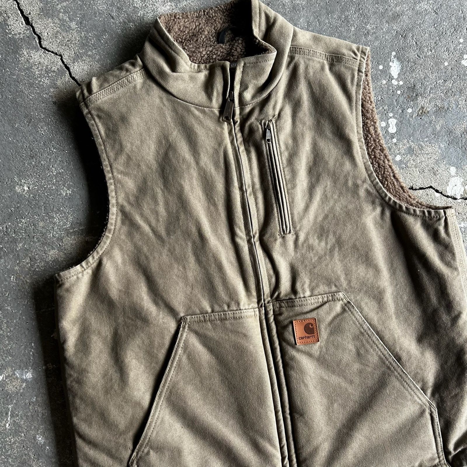 Carhartt × Vintage Carhartt V33 light brown work wear vest Size US M / EU 48-50 / 2 - 2 Thumbnail
