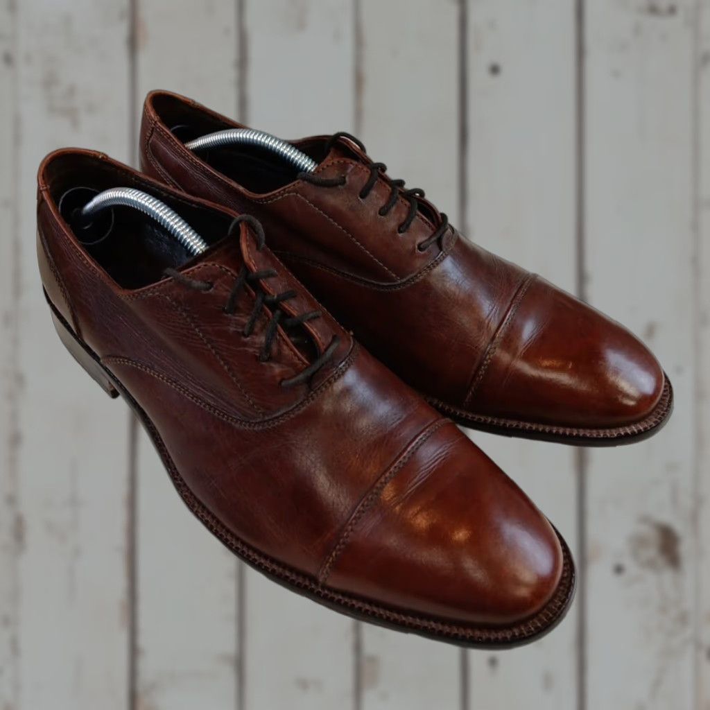 Cole Haan Cole Haan Nike Air Shoes Men 11 M Brown Cap Toe Oxford Leather Workwear Shoes Size ONE SIZE - 1 Thumbnail
