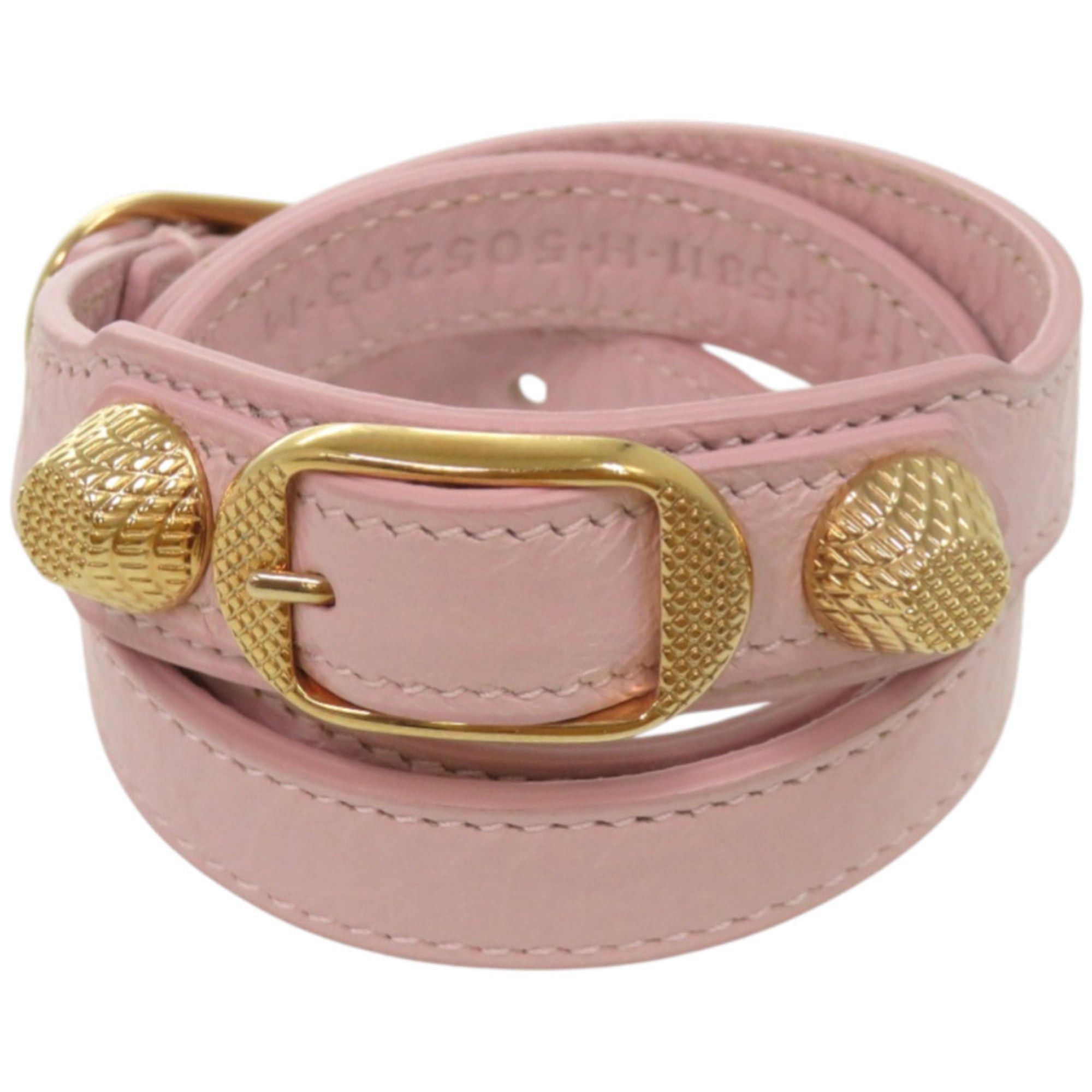 Balenciaga Like new Balenciaga 3-row Giant Stud Bracelet 236345 Leather Pink 1562BALENCIAGA Size ONE SIZE - 1 Thumbnail