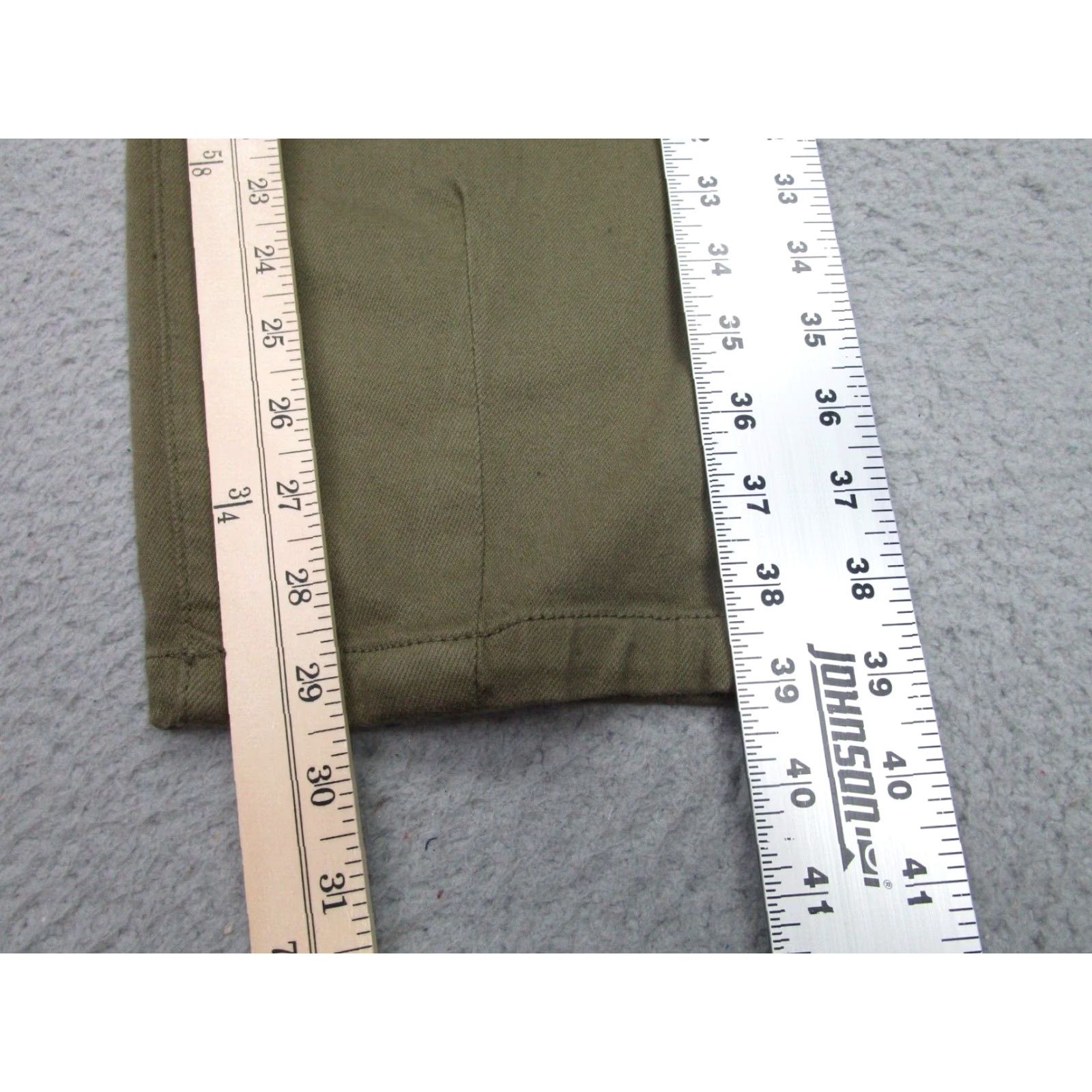 Vintage Sezane Womens High Rise Green Denim Jeans 40 Regular Tapered Barrel Leg Cotton Blend Stretch Size 27" / US 4 / IT 40 - 5 Thumbnail
