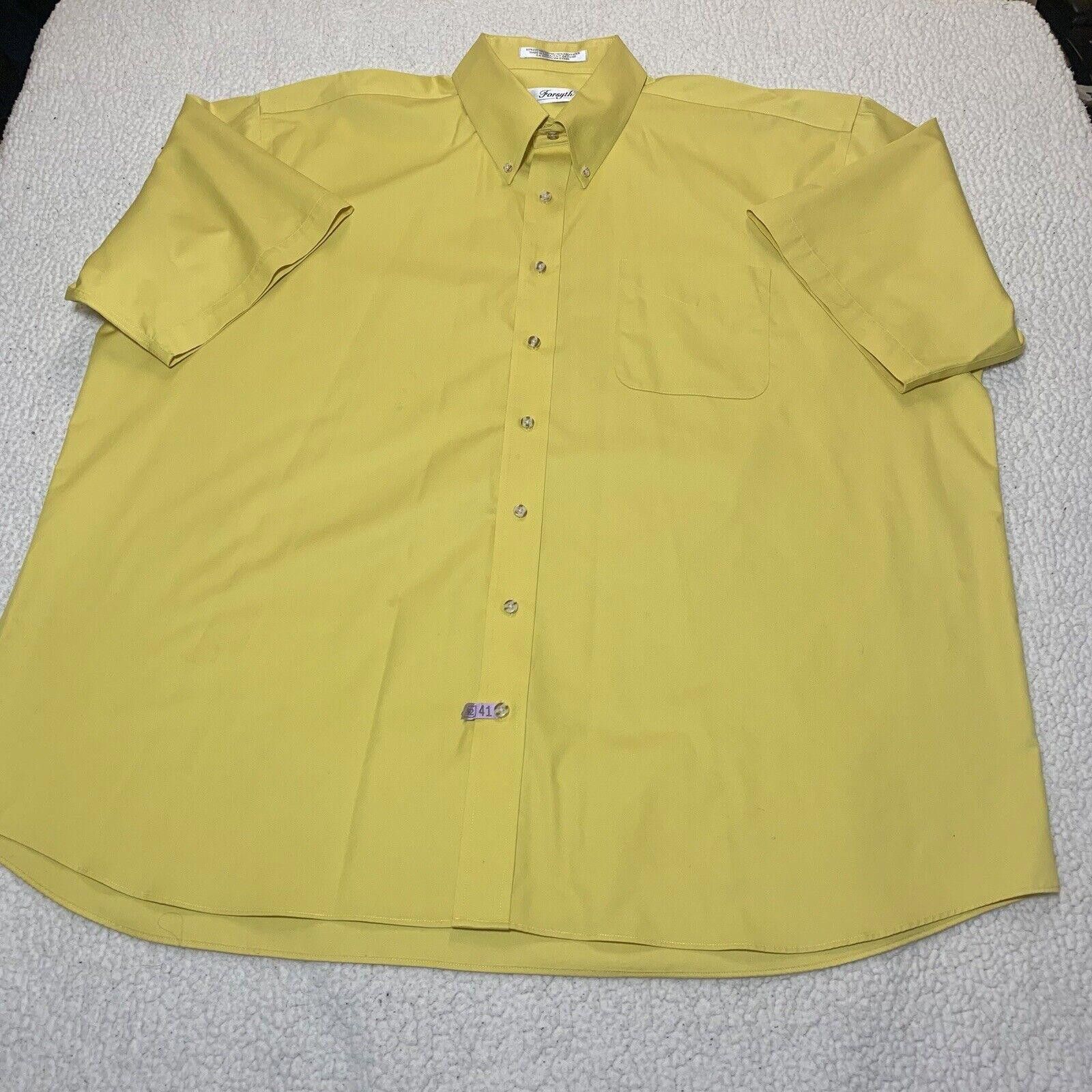 Other Forsyth Men's 3XL Yellow Short Sleeve Button Shirt Size US XXL / EU 58 / 5 - 8 Thumbnail