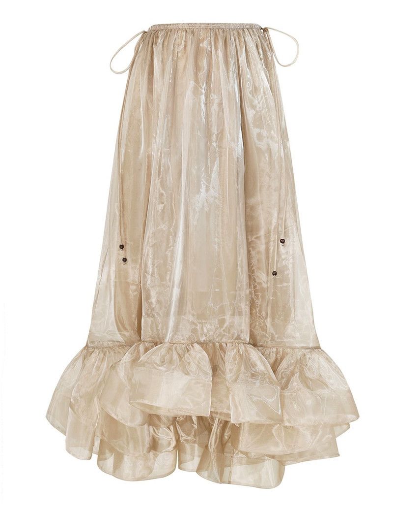 Zimmermann oc11z0226 Dawning Flounce Maxi Skirt In Beige Size 34" / US 12 / IT 48 - 1 Thumbnail