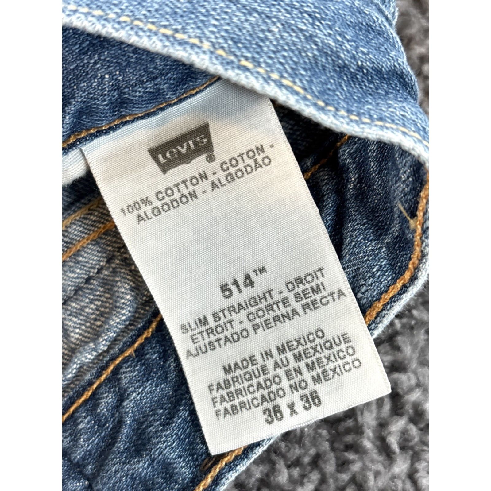 Levi's VINTAGE Levis 514 Jeans Mens 36x36 Light Wash Distressed Y2K Grunge Blue Denim Straight 36 in Waist 36 in XS? Size US 36 / EU 52 - 4 Thumbnail