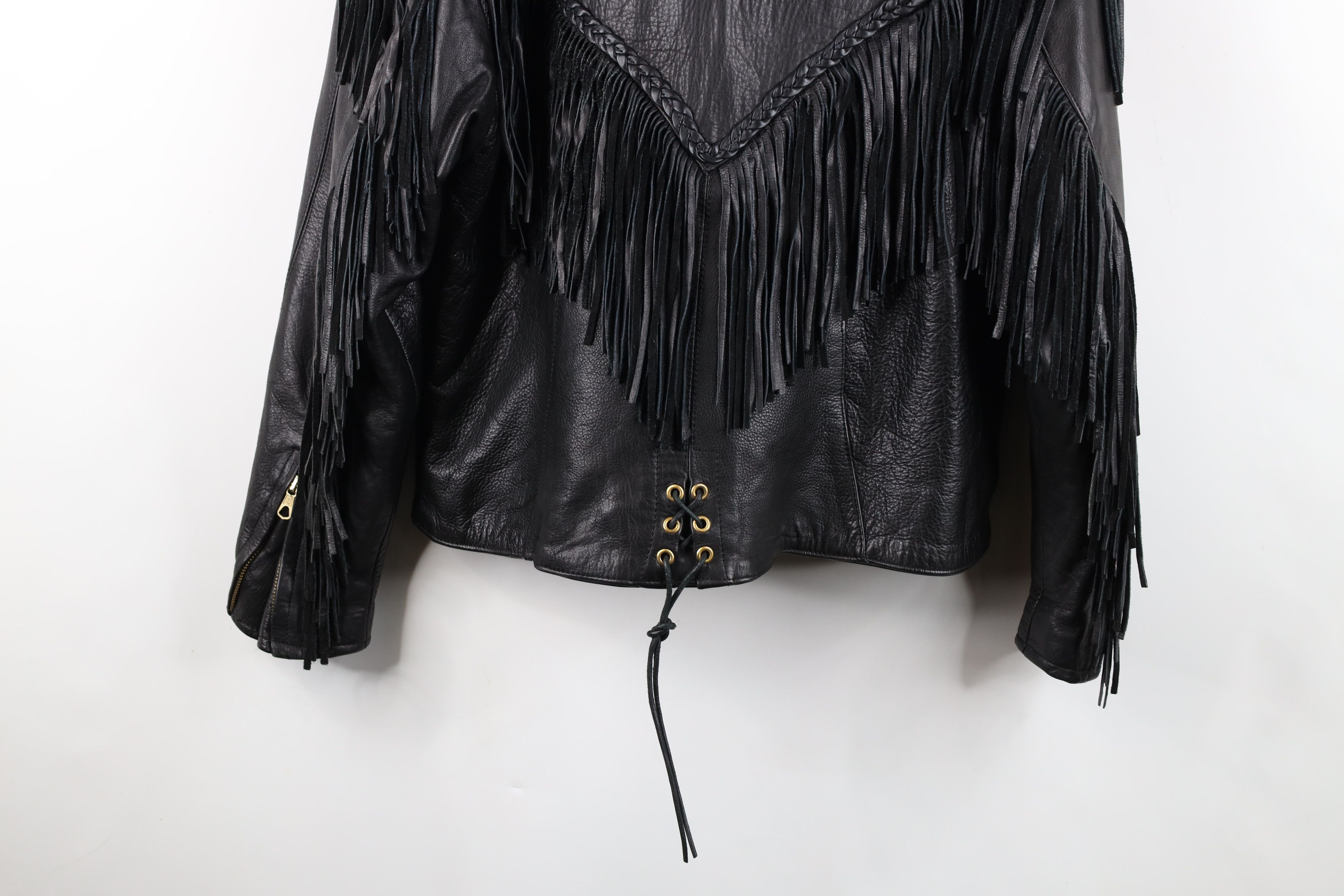 Vintage Vintage 90s Streetwear Fringed Rose Flower Motorcycle Jacket Size XXL / US 16-18 / IT 52-54 - 15 Thumbnail