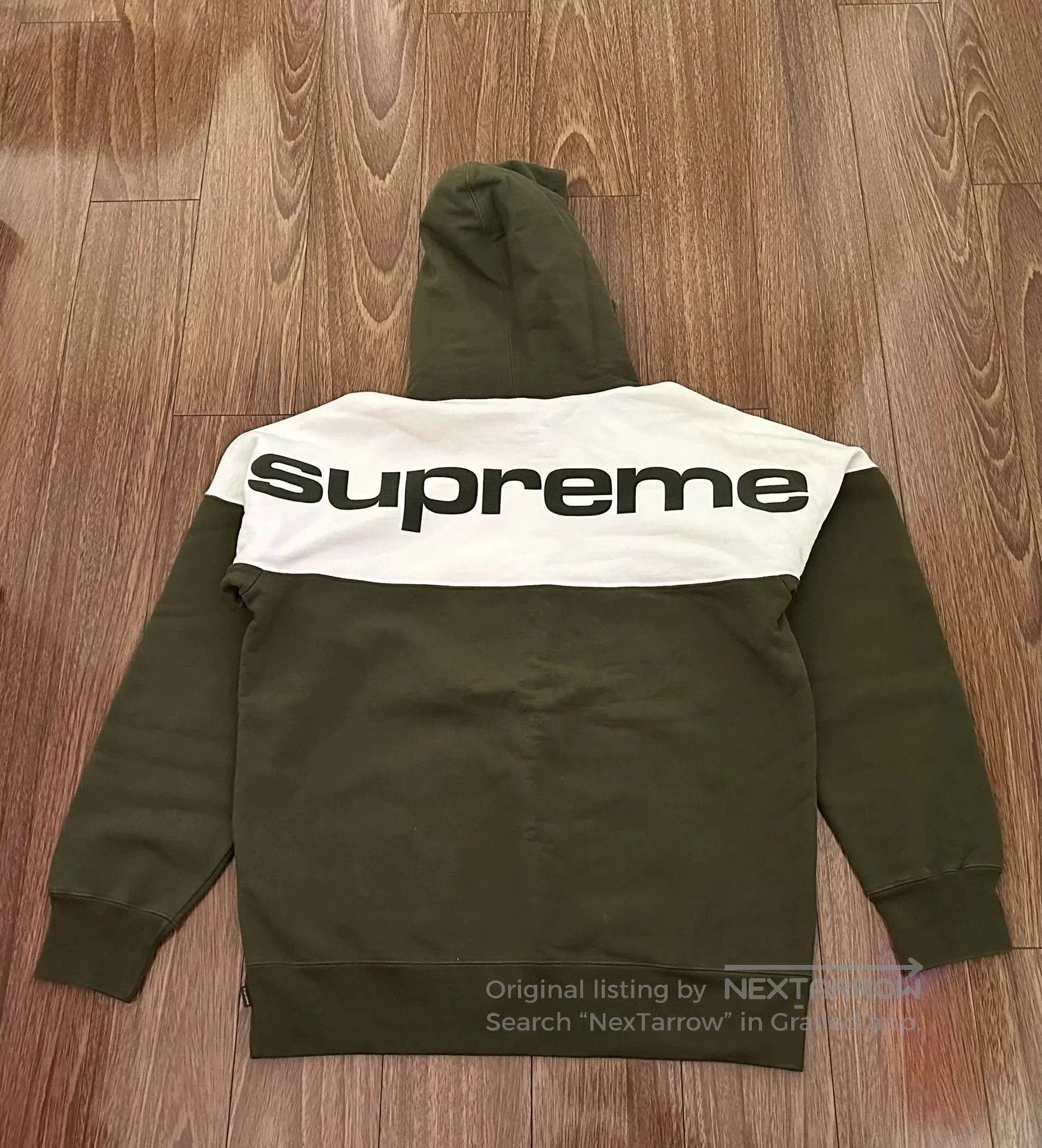 Supreme supreme blocked hooded sweatshirt in olive green. Size US M / EU 48-50 / 2 - 2 Thumbnail