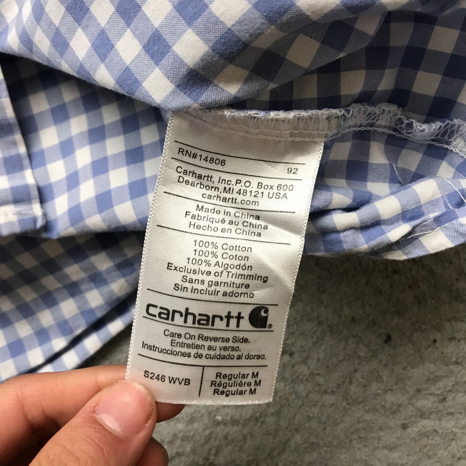 Carhartt Carhartt Plaid Check Blue White Button Up Shirt Men Medium Size US M / EU 48-50 / 2 - 10 Thumbnail