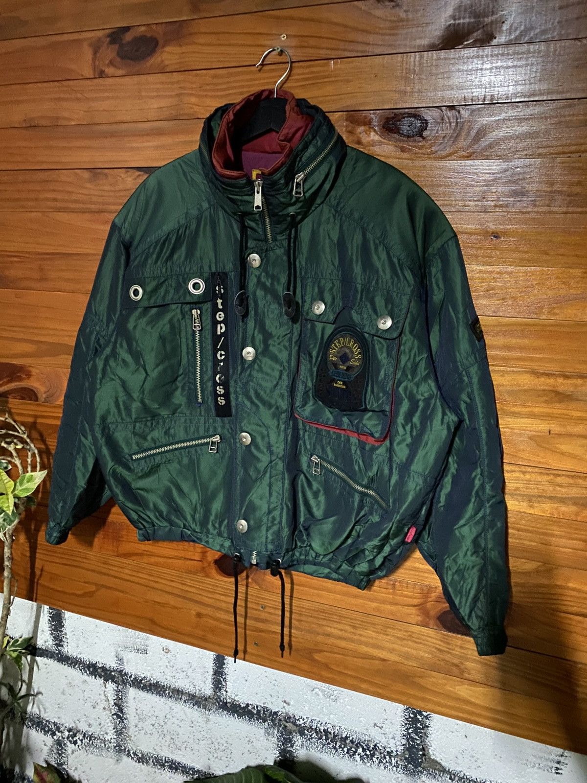 Vintage Vintage STEP/CROSS Quilted Puffer Jacket Green Japanese Size US M / EU 48-50 / 2 - 4 Thumbnail
