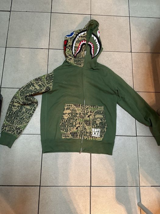 Bape xxv cities camo shark full zip on sale hoodie