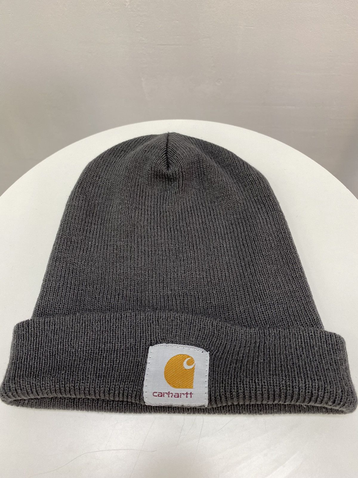 Carhartt Carhartt Beanie Hat Cap Tan Brown Workwear Skater Knit Cuff Size ONE SIZE - 2 Thumbnail