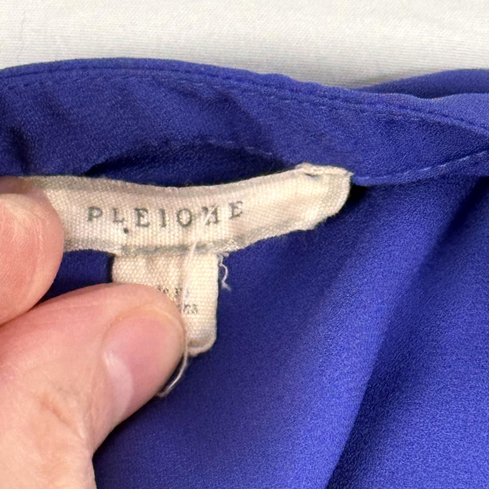 Vintage Pleione Henley Tunic Shirt Blouse Blue Small LS Lightweight Office Career Top Size S / US 4 / IT 40 - 5 Thumbnail