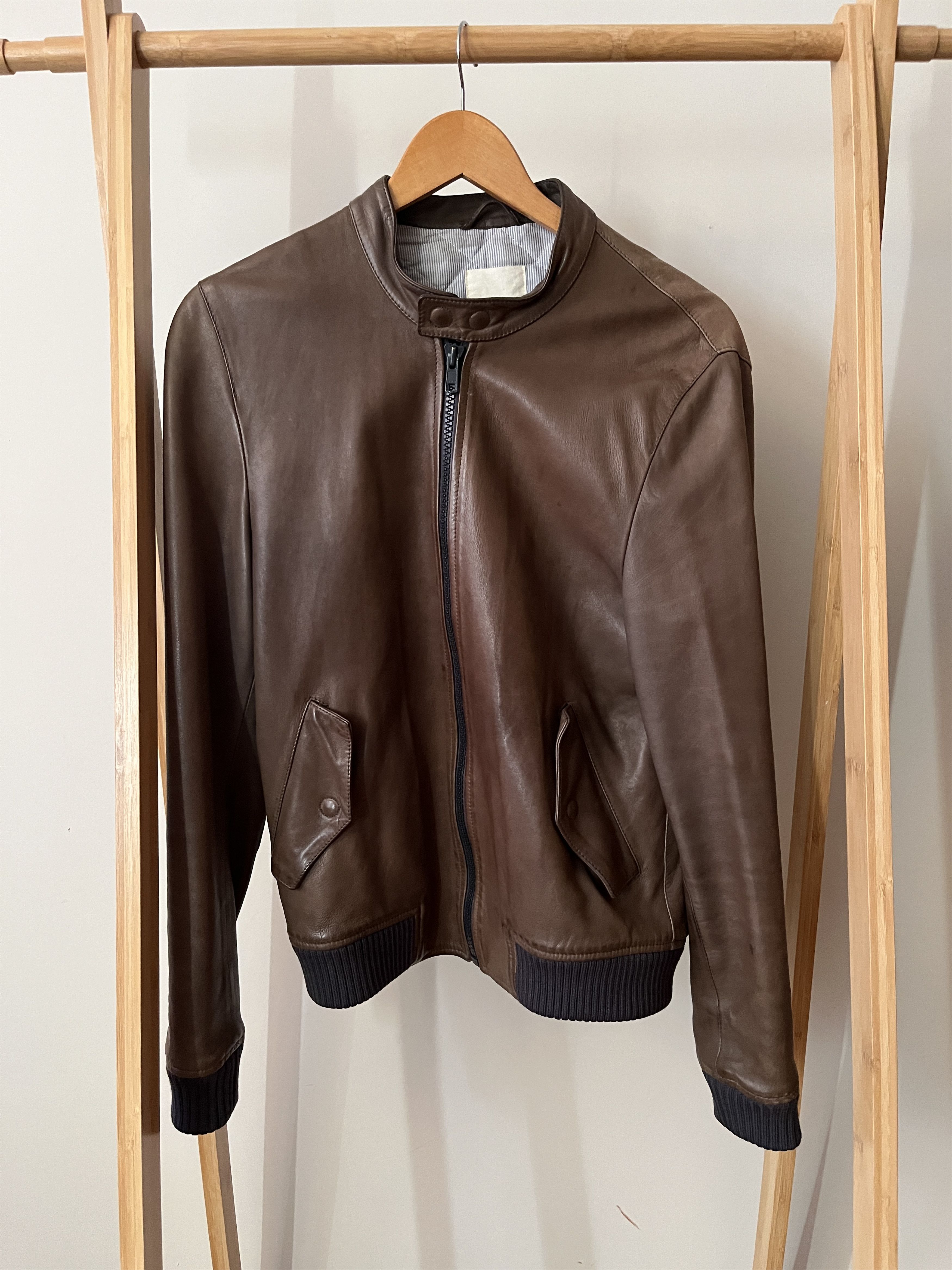 Band Of Outsiders Band of Outsiders Brown Calfskin Leather Jacket, size 1 Size US S / EU 44-46 / 1 - 1 Thumbnail