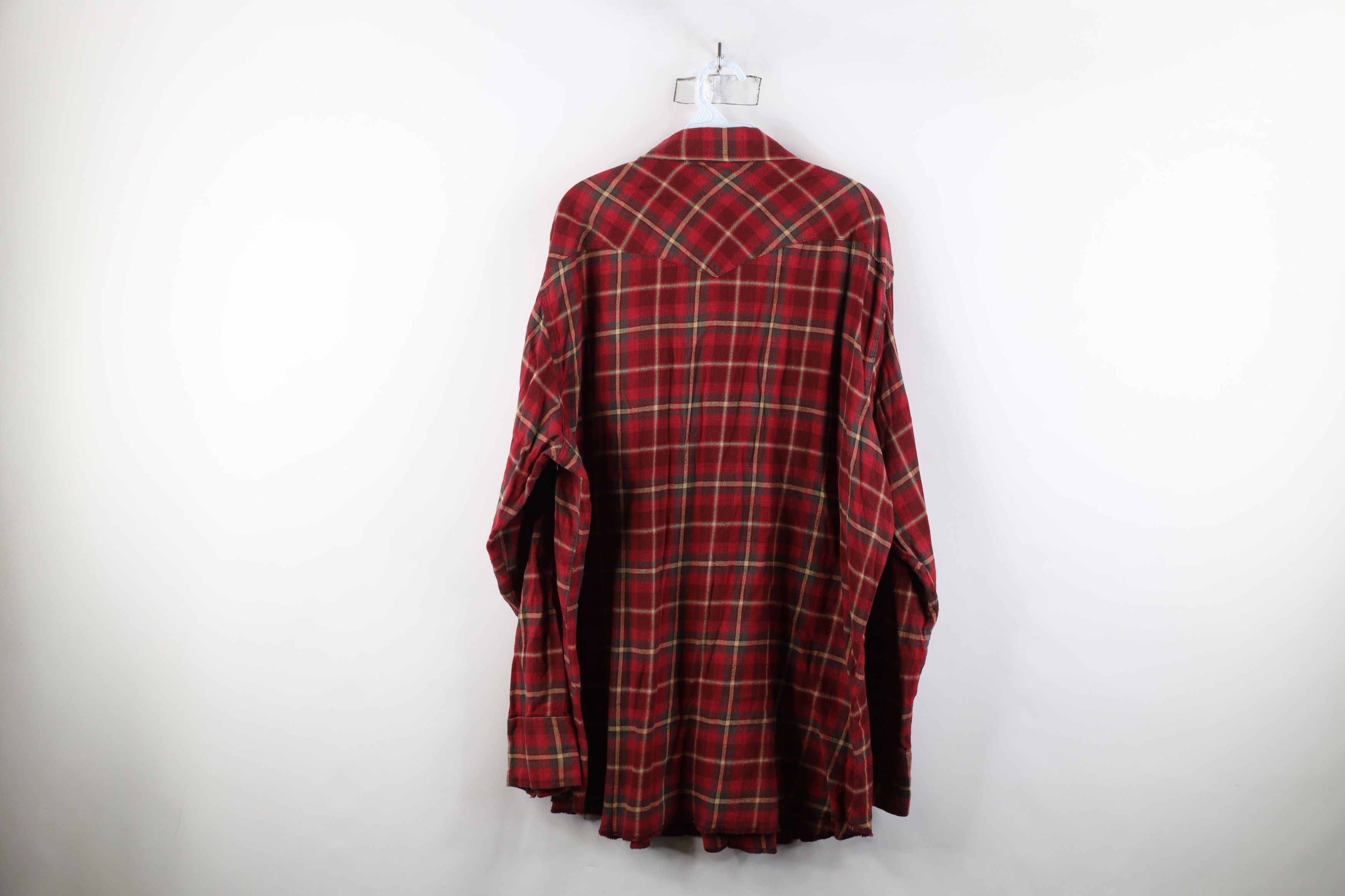 Vintage × Wrangler Vintage 90s Wrangler Western Rodeo Snap Button Shirt Plaid Size US XXL / EU 58 / 5 - 11 Thumbnail