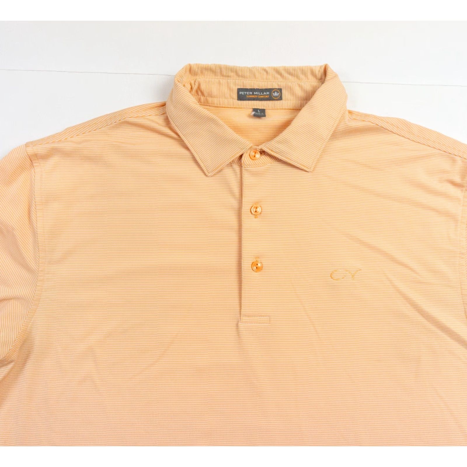 Peter Millar Peter Millar Polo Shirt Mens Large Orange Summer Comfort Striped Stretch Golf Size US L / EU 52-54 / 3 - 2 Thumbnail