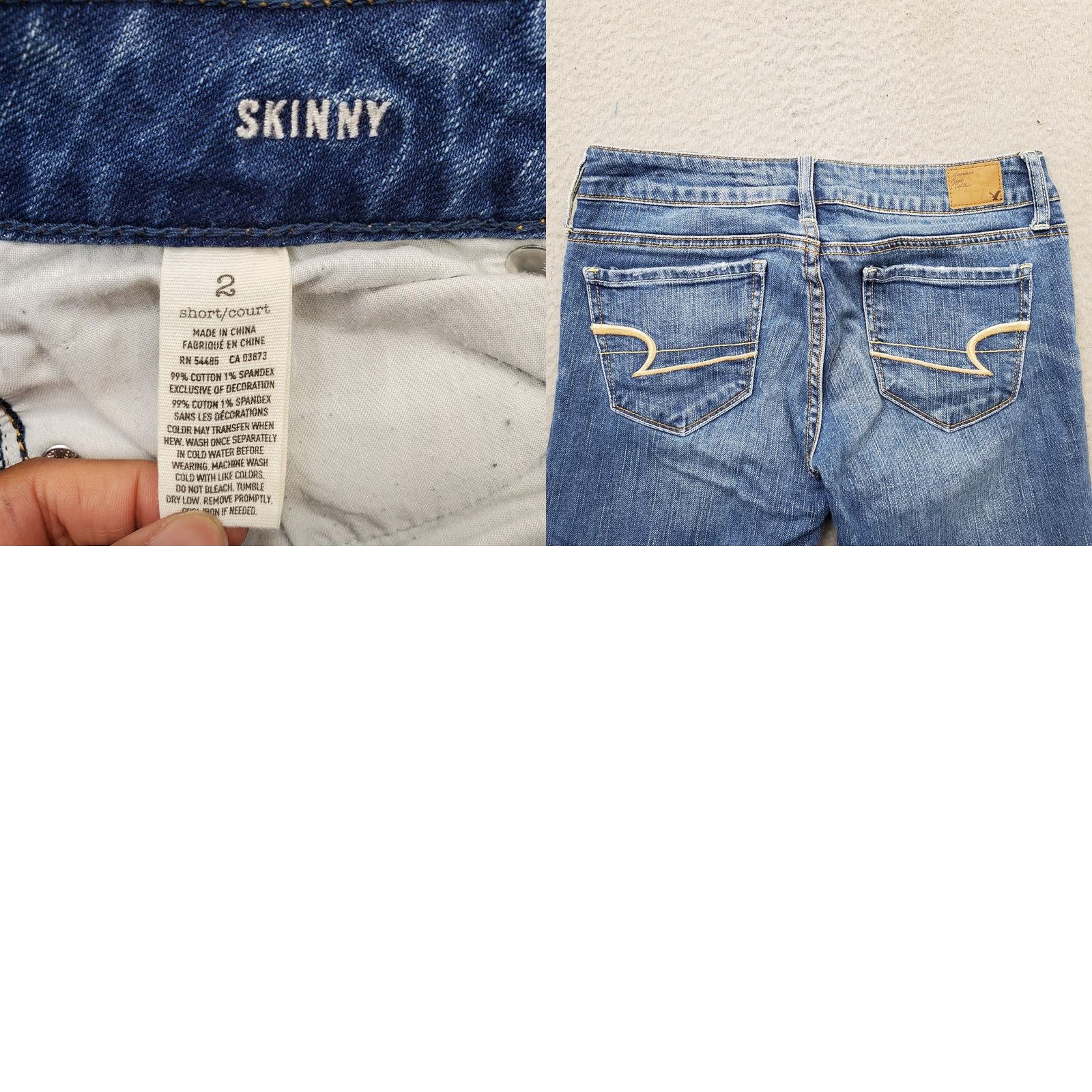 American Eagle Outfitters American Eagle Outfitters Skinny Jeans Womens 2 Blue Denim Stretch VINTAGE? Size 26" / US 2 / IT 38 - 8 Thumbnail